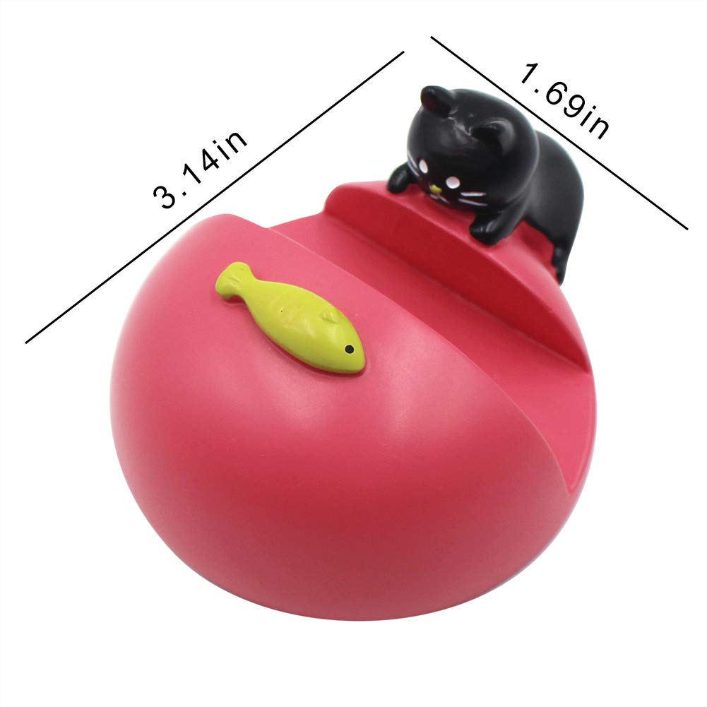 Adorable Cat Phone Holder & Desk Decor - Universal Cute Kawaii Phone Stand for iPhone, Android Smartphones & Tablets - Perfect for Office, Home & Car Use