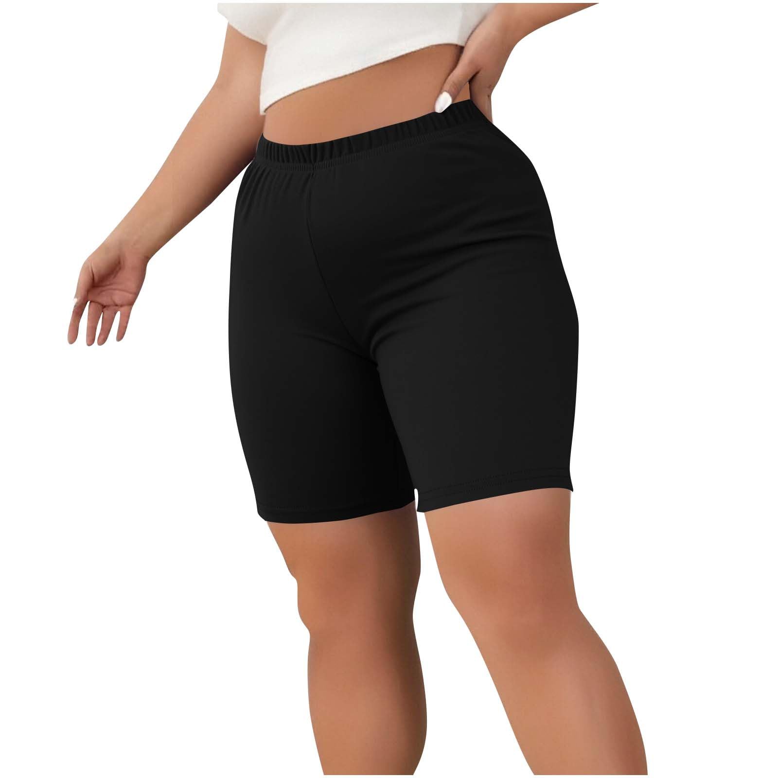 Plus Size Yoga Shorts for Women - Lightweight Biker Shorts for Workout & Summer