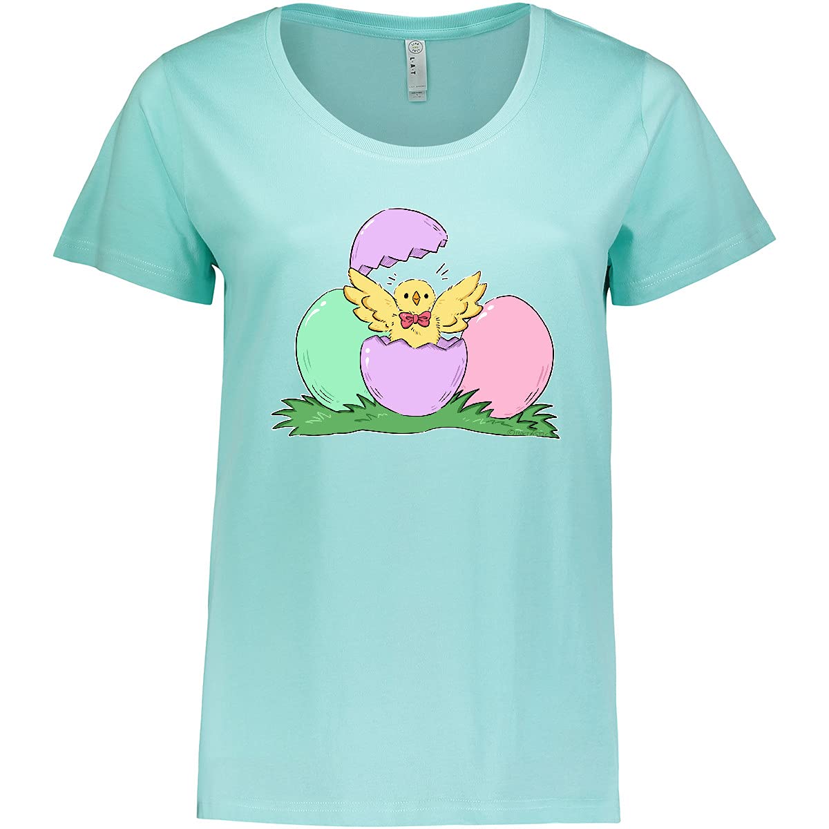Inktastic Cute Easter Chick Hatching from Egg Women's Plus Size T-Shirt - Funny Spring Graphic Tee for Easter Gifts, Egg Hunt & Family Celebrations