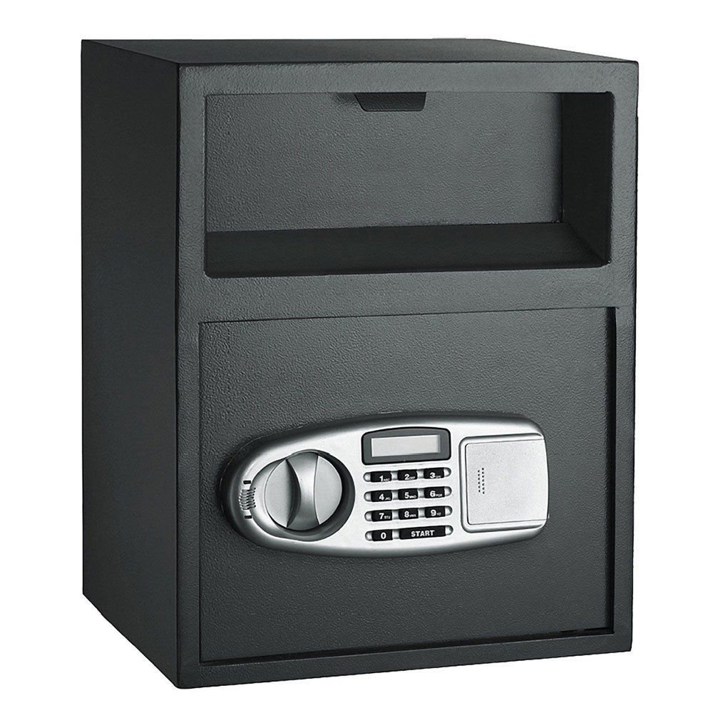 Digital Safe Deposit Box with Money Slot - Secure Cash Drop Vault for Office & Home Use - Ideal for Retail, Hotels, and Small Businesses