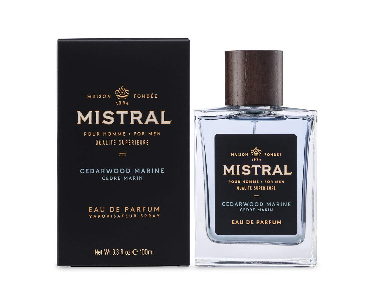 Mistral Men's Cologne for Men - Cedarwood Marine Fragrance, 3.4 Oz Eau de Toilette Spray - Perfect for Date Night, Office & Everyday Wear