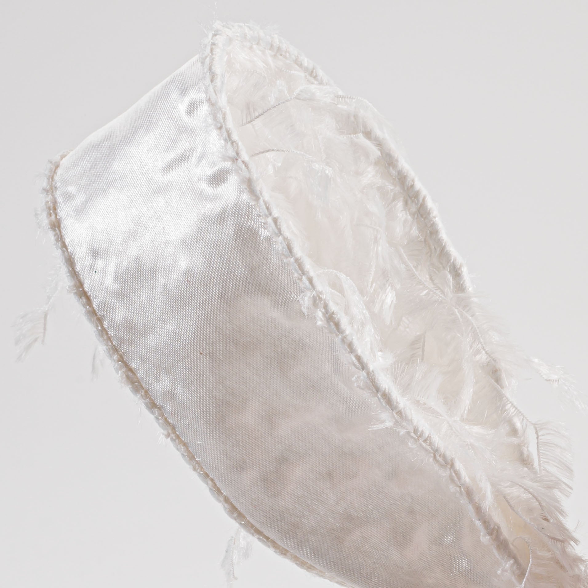 1.5 Inch White Furry Fabric Ribbon - 10 Yards Soft Fluffy Trim for DIY Crafts, Gift Wrapping, Hair Bows, and Home Decor