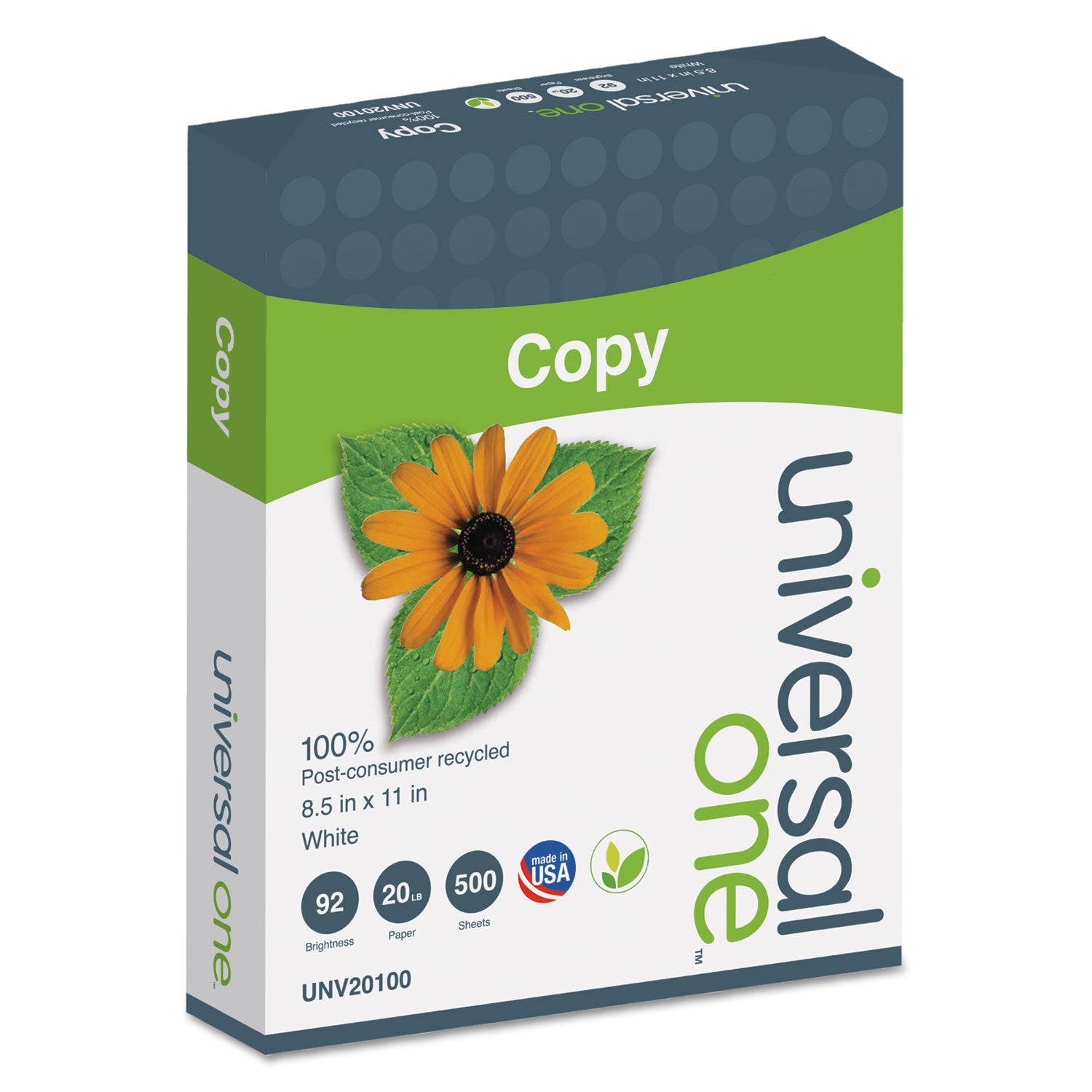 Premium 100% Recycled Copy Paper - 92 Bright, 20lb, 8.5