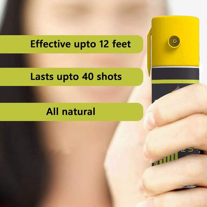 CLASSY SHINE Pepper Spray for Women - 55ml Self Defense Spray (Pack of 2, Yellow) | Personal Safety Protection for Jogging, Night Walks & Travel