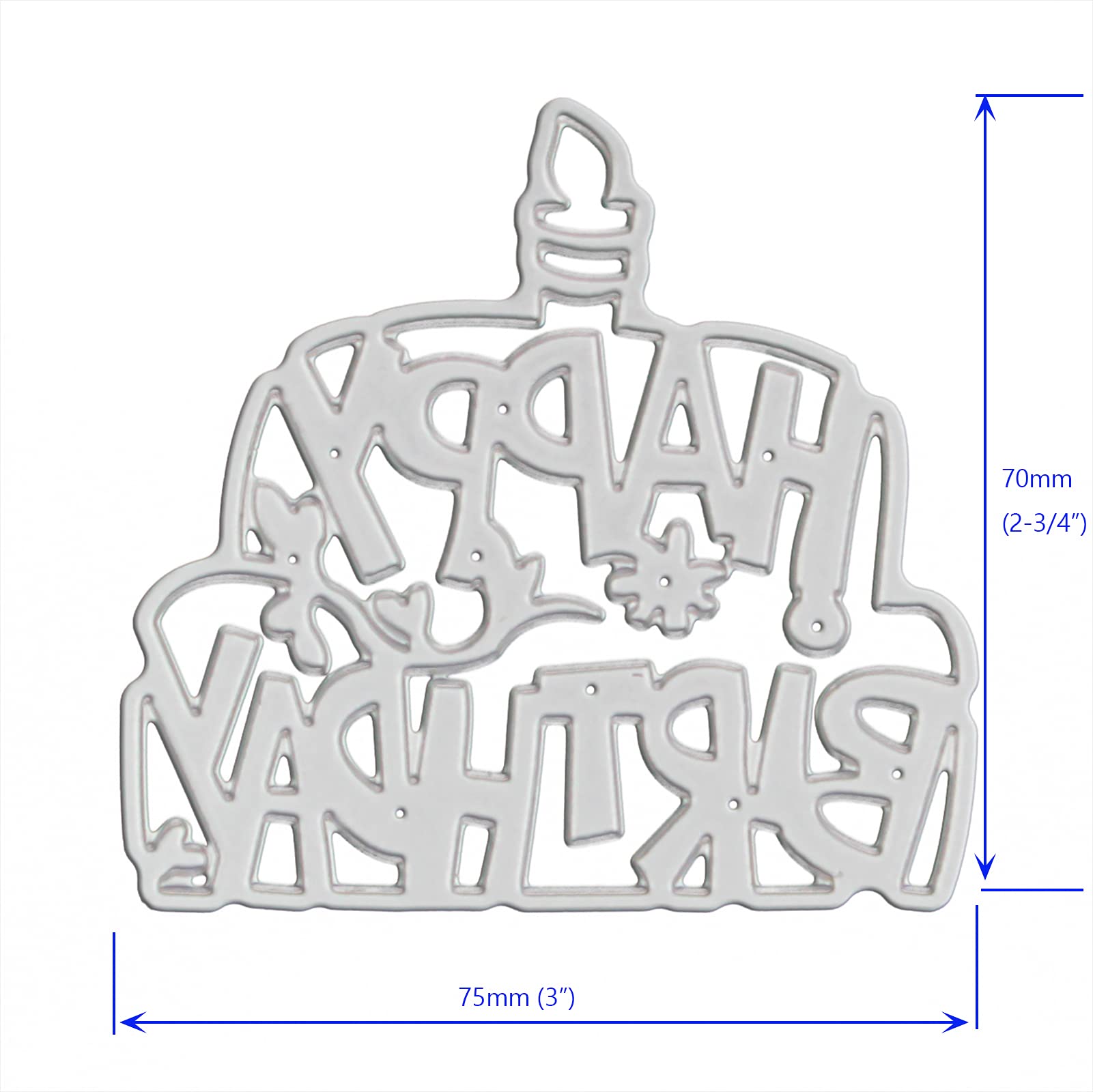Happy Birthday Cake Die Cuts for Card Making - Metal Cutting Dies & Embossing Stencils for DIY Scrapbooking, Greeting Cards, and Craft Projects - Perfect for Birthday Invitations, Party Decorations, and Handmade Gifts