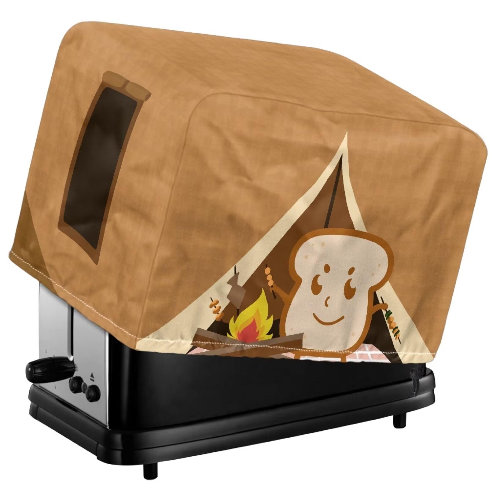 2-Slice Toaster Cover with Toast Print - Dustproof & Anti-Stain Kitchen Appliance Protector for Bread Maker & Toaster - Perfect for Countertop Protection & Small Kitchen Organization