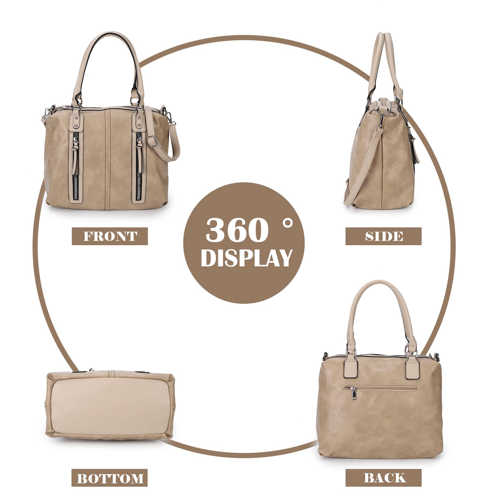 Stylish Gladdon Hobo Bags for Women - Large Capacity Faux Leather Tote Shoulder Handbag with Multiple Pockets | Perfect for Work, School, Travel & Everyday Use