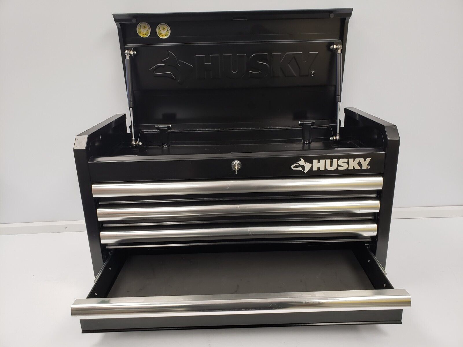 Husky 4-Drawer Heavy Duty Steel Tool Box with Lockable Drawers - Perfect for Garage Organization, Workshop Storage & Professional Tool Storage