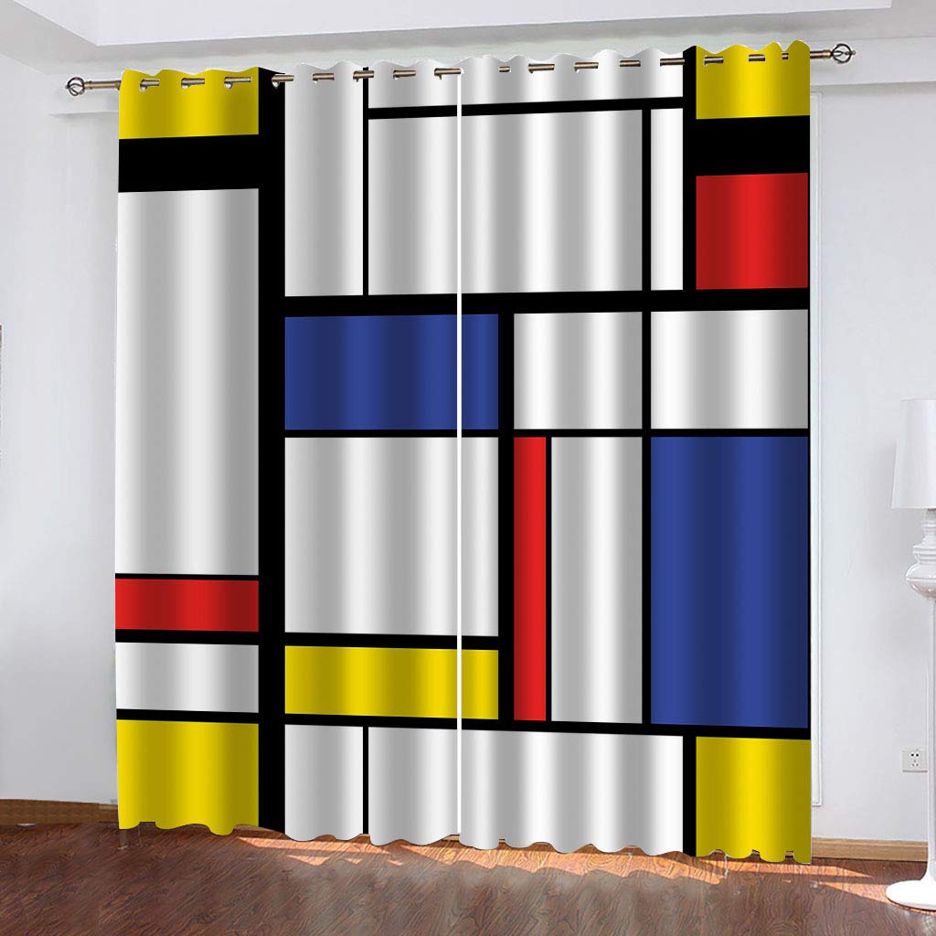 3D Abstract Kids Blackout Curtains - 2 Panels Set (55x96 Inch) Thermal Insulated Eyelet Window Curtains for Boys Girls Nursery & Bedroom Decor | Perfect for Light Blocking, Temperature Control & Privacy in Children's Rooms
