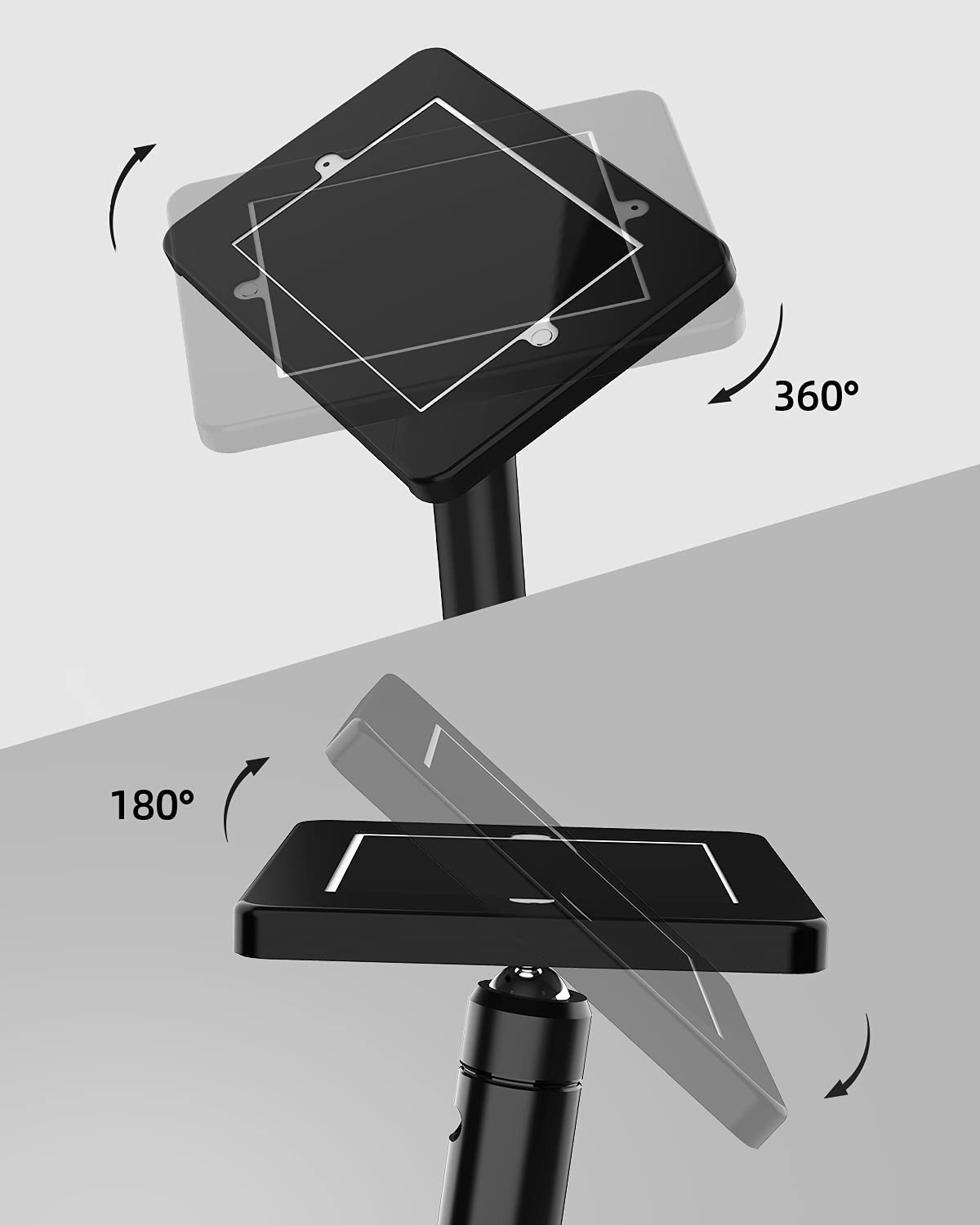360° Swivel Tablet Floor Stand - Heavy Duty All Metal Kiosk Stand with Anti-Theft Key Lock for iPad 7/8/9 Gen (10.2 Inch) | Perfect for Retail Stores, Exhibitions & Public Kiosks
