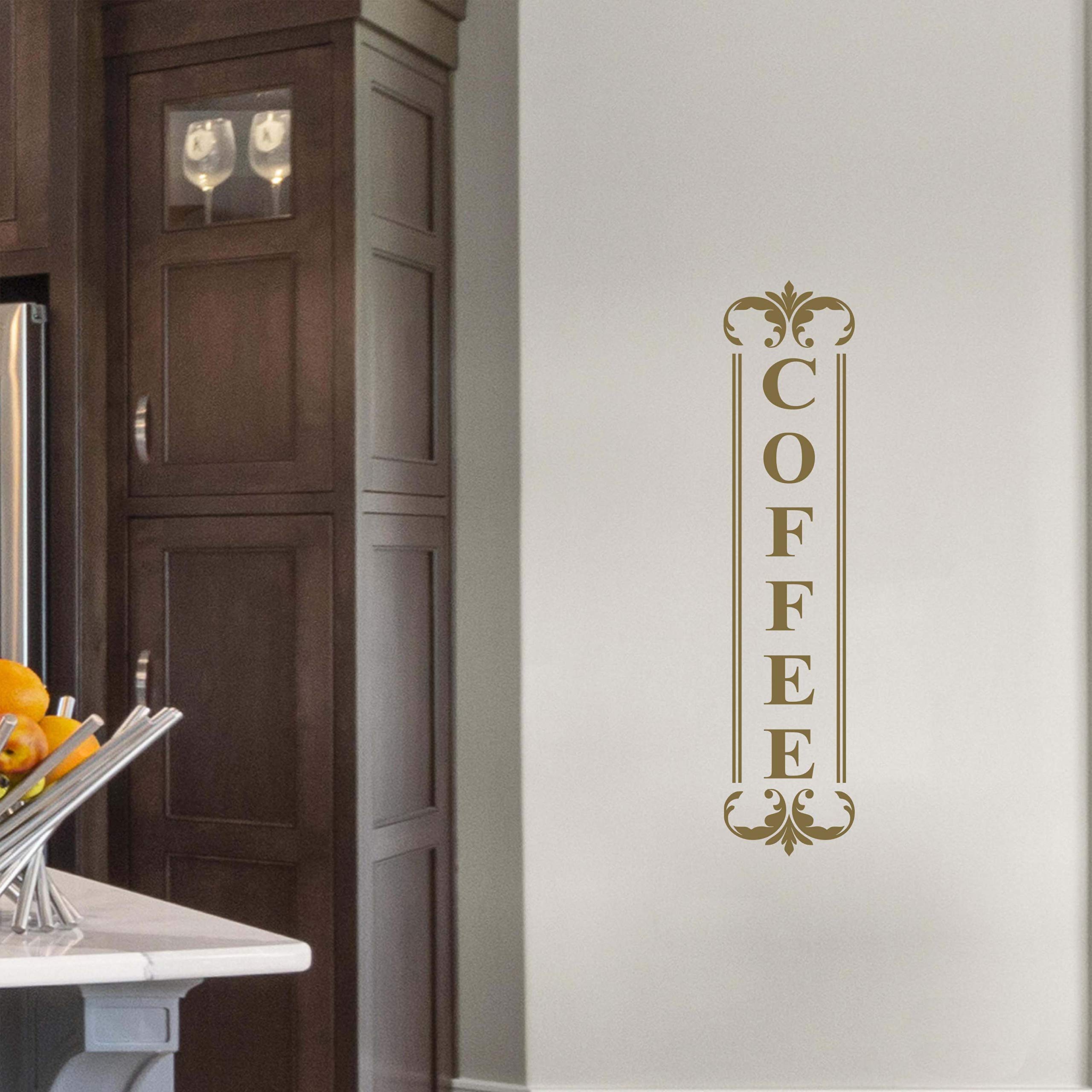 Vinyl Coffee Wall Decal - Gold 5x22