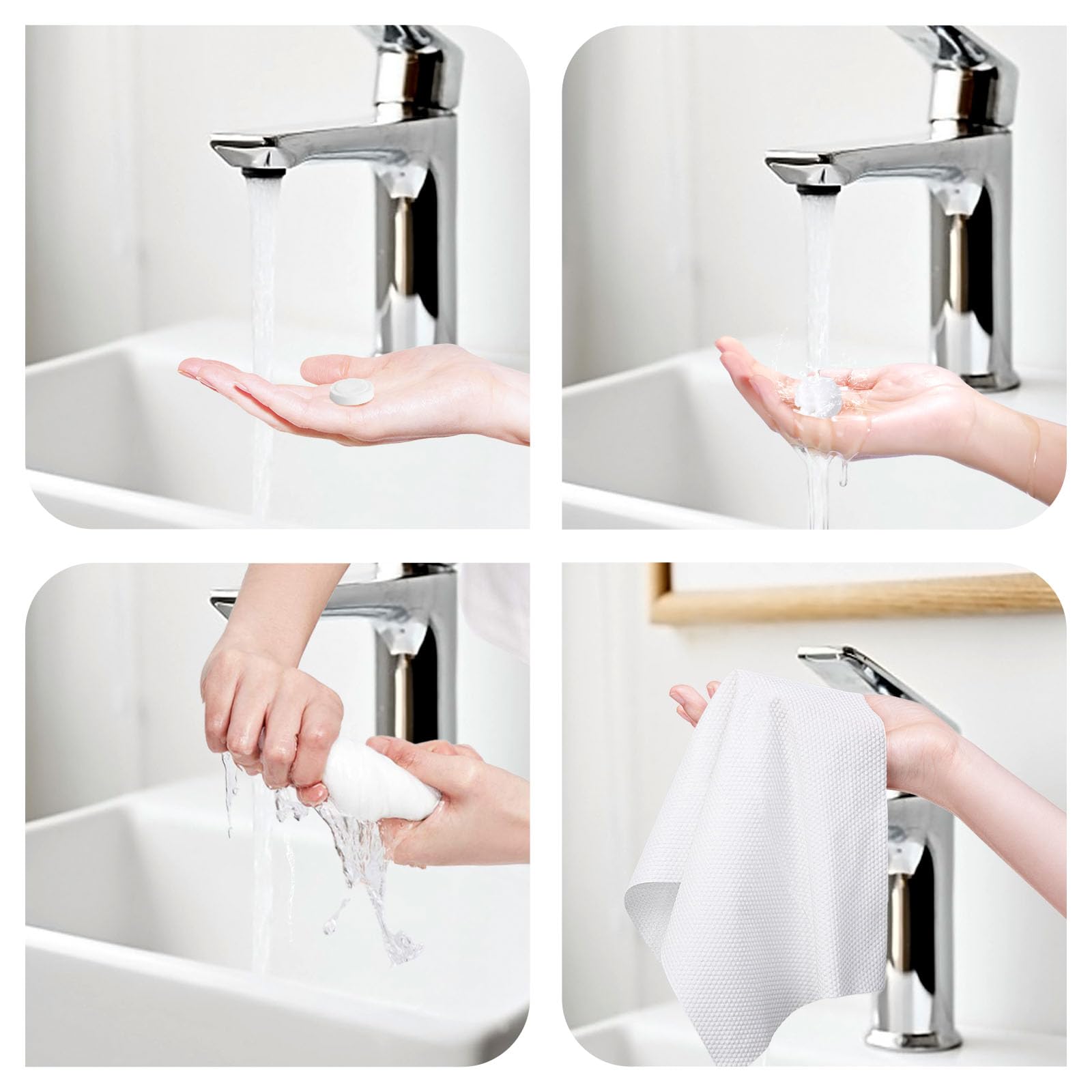BigOtters Compressed Towels - 100PCS Expandable Disposable Face Wipes for Travel, Camping, Hiking | Portable Toiletries for Survival Gear, Outdoor Adventures & Hotel Stay | Includes 2 Tube Containers