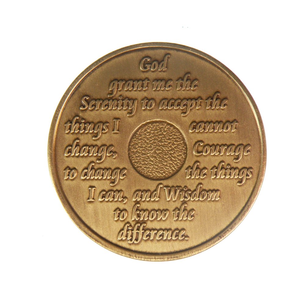 11 Year AA Medallion Traditional Bronze Raised Center Sobriety Chip - Commemorative Recovery Token for Alcoholics Anonymous Milestones, 12-Step Program Gifts, Addiction Recovery Support