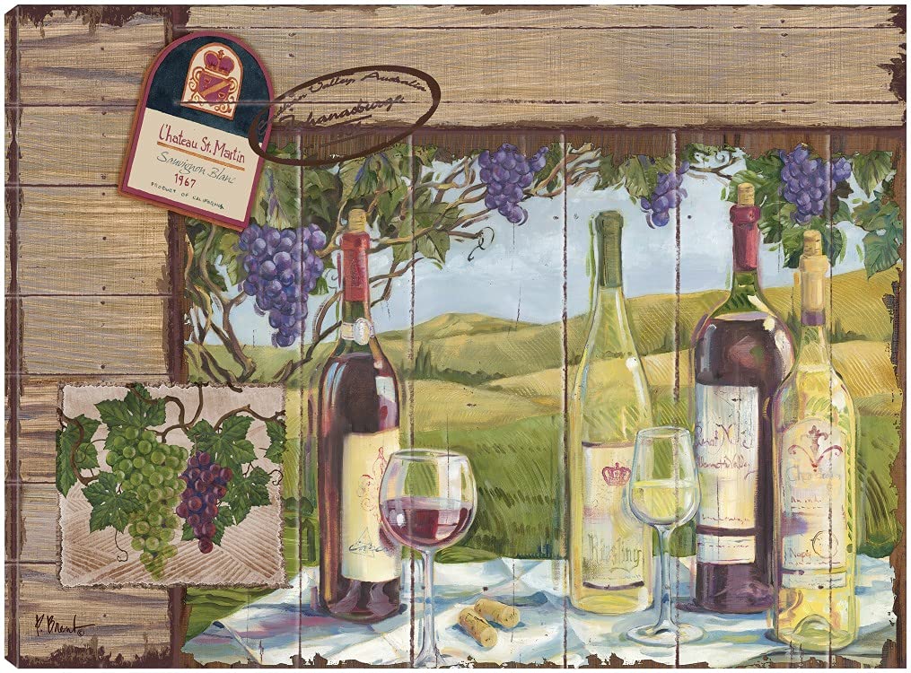 Paul Brent Wine Country Collage Canvas Wall Art - 46x35 Inch Ready to Hang Fine Art Print for Living Room, Bedroom, Office & More - Perfect for Home Decor, Housewarming Gift & Interior Design