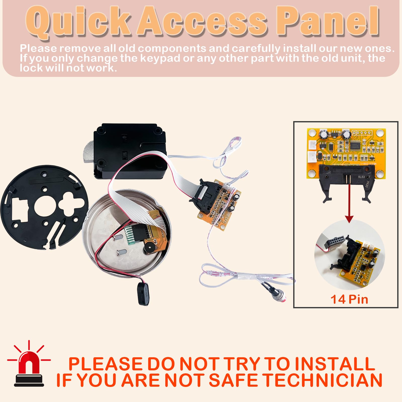 WAH LIN PARTS Stack on Safe Lock Replacement with Swing Bolt - High Security Fireproof Chrome Digital Keypad Electronic Safe Lock for Pistol Safes & Safe Boxes | Ideal for Home, Office & Gun Storage Security