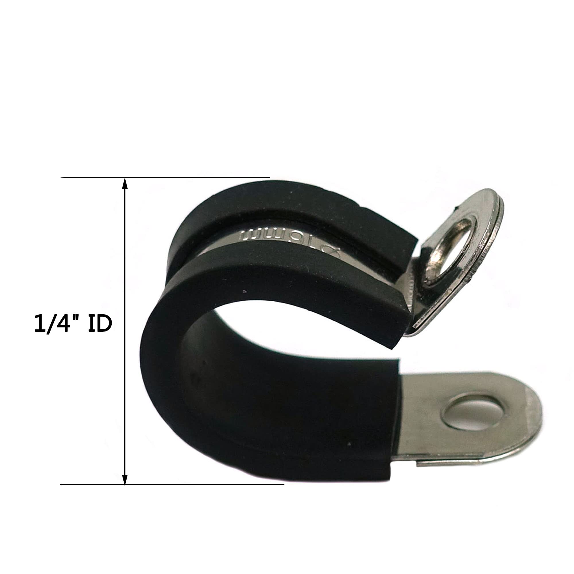 SANTIE 304 Stainless Steel Cable Clamps with Rubber Cushion - 5-Pack for Vibration Damping