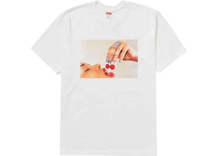 Supreme Cherries Graphic T-Shirt - Light White for Men & Women | Casual Streetwear Fashion Tee for Everyday Wear & Outfits