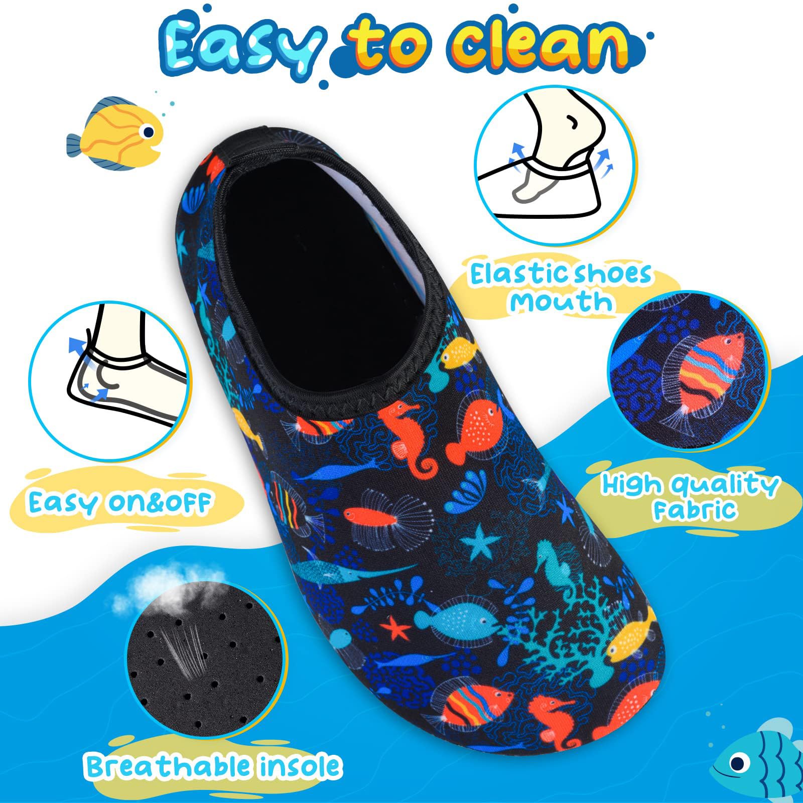 **Non-Slip Quick-Dry Kids Swim Water Shoes for Boys & Girls – Toddler Barefoot Aqua Socks for Beach, Pool & Outdoor Sports | Perfect for Swimming, Surfing & Water Play**