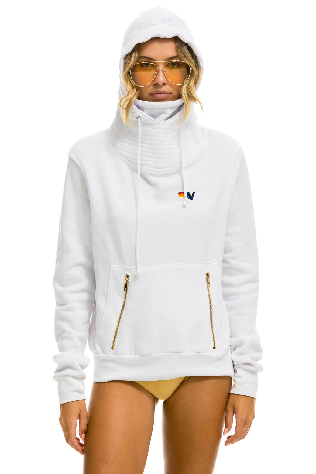 Aviator Nation Women's Ninja Pullover Hoodie - Soft Fleece Sweatshirt with Kangaroo Pocket | Cozy Casual Wear for Women | Perfect for Gym, Lounge & Street Style