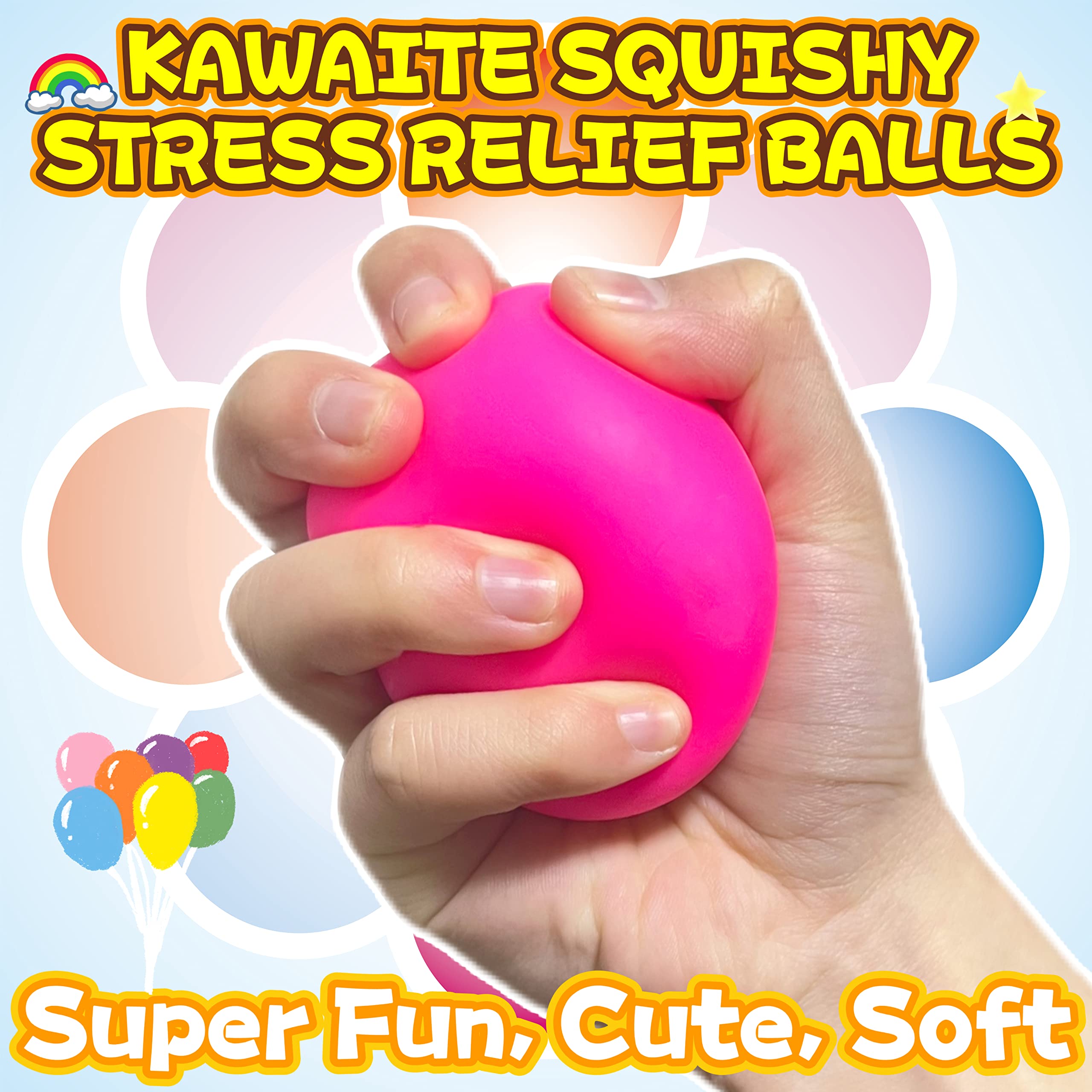 Soft Squishy Dough Stress Ball for Kids & Adults - 1 Pack Stretchy Squeeze Fidget Toy, Pink Anxiety Relief Ball for Teens with ADHD, Autism & Special Needs | Perfect for Office, Classroom & Home Stress Relief