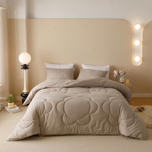 5-beige Khaki Floral Quilted