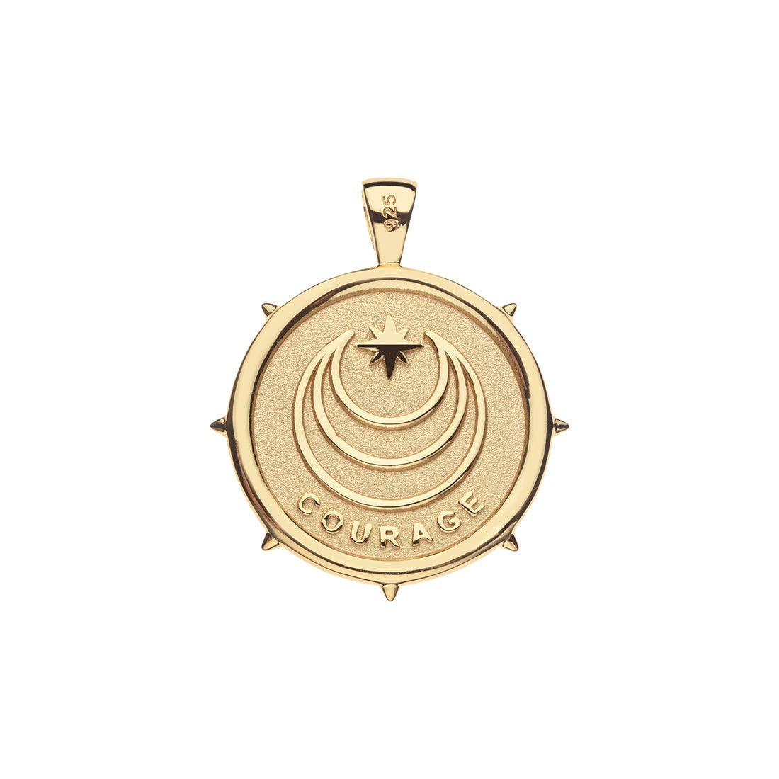 Jane Win COURAGE Original Coin Pendant Necklace - Inspirational Jewelry Gift for Women, Sterling Silver Motivational Necklace for Everyday Wear, Birthday & Anniversary Present