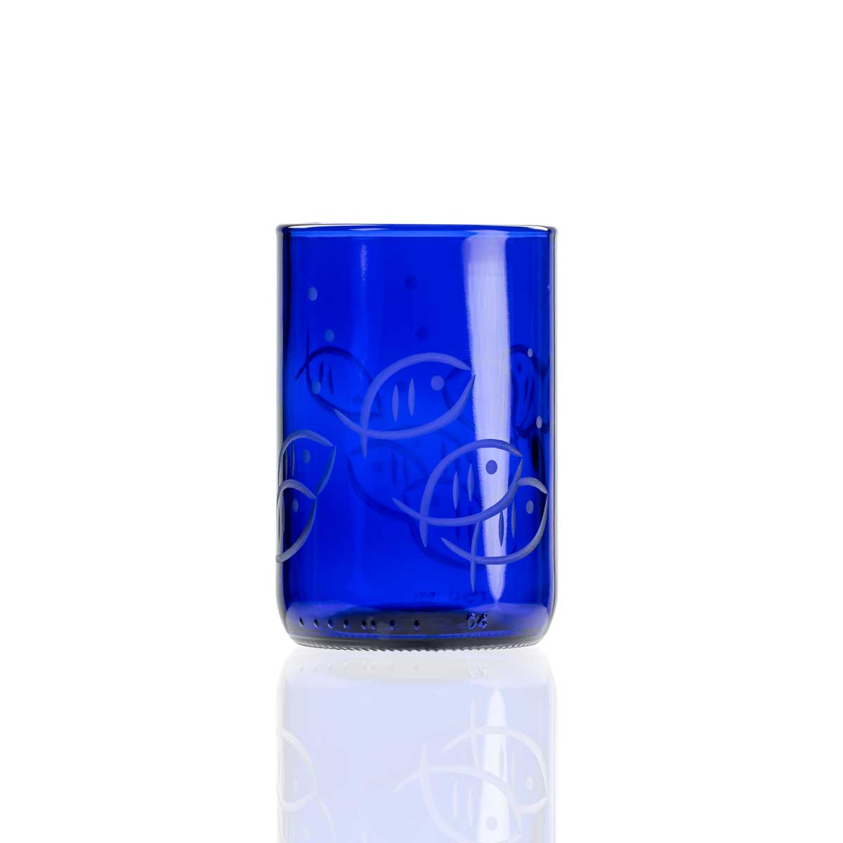Blue Fish 14oz Recycled Plastic Tumbler Cups - 12 Pack Bulk Set for Parties, Picnics, and Outdoor Events - Eco-Friendly Reusable Drinkware