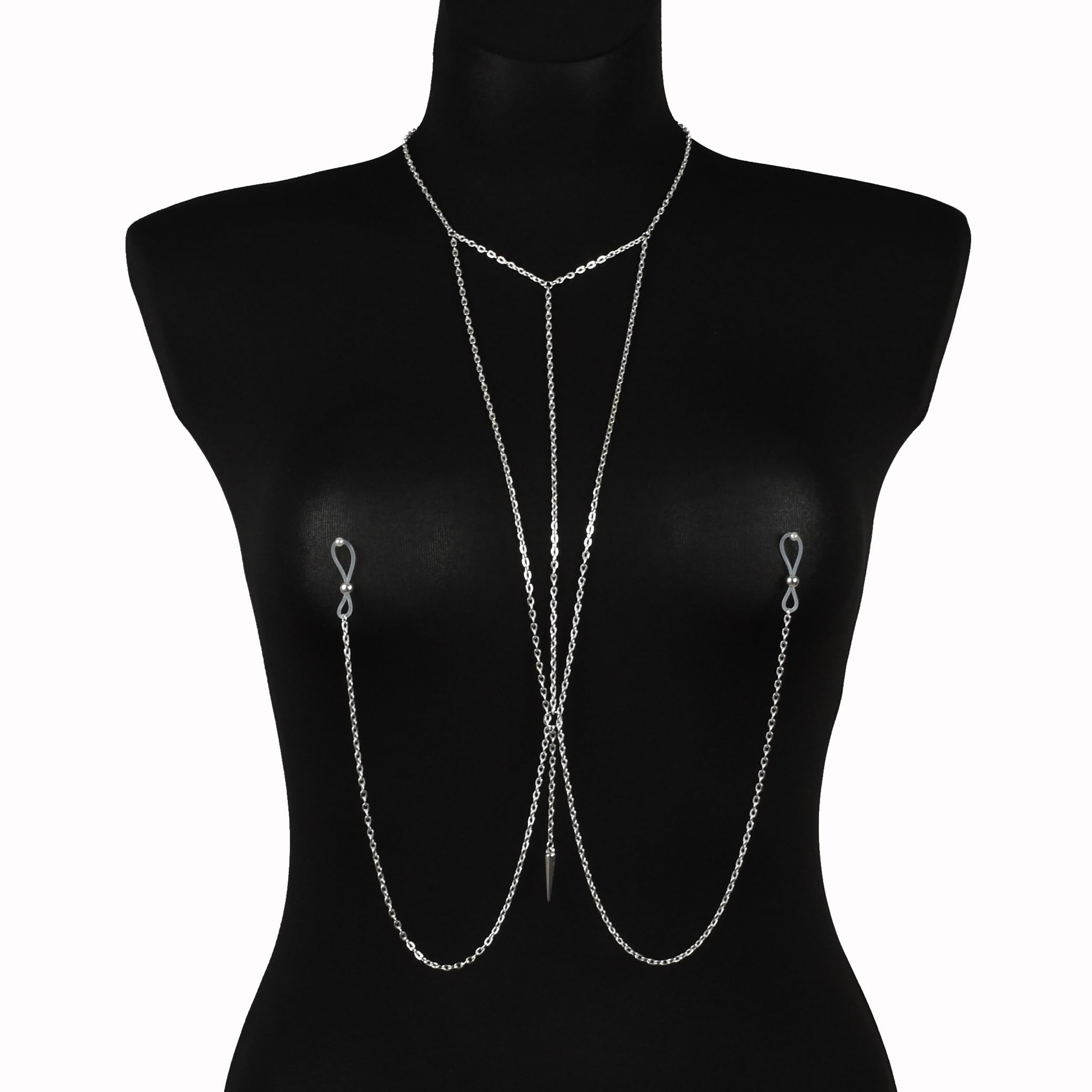 Non-Piercing Nipple Jewelry Chain - Fake Nipple Ring for Women, Adjustable Body Chain Necklace - Sexy Discreet Jewelry for Parties, Date Nights & Boudoir Photography