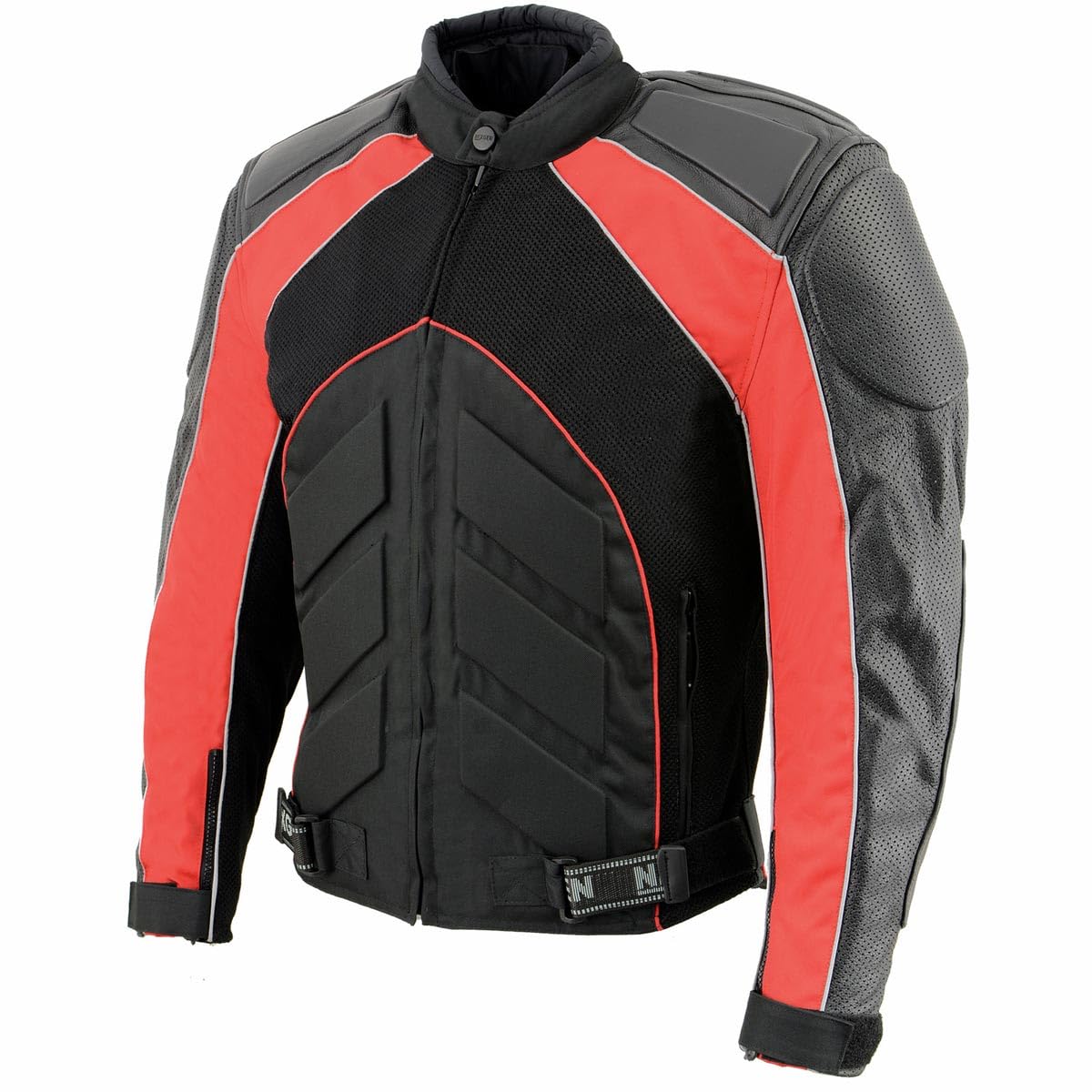 NexGen SH2153 Men's Black CE Armored Motorcycle Jacket - Textile & Leather Combo for Safety & Style - Perfect for Riding, Commuting & Adventure Tours