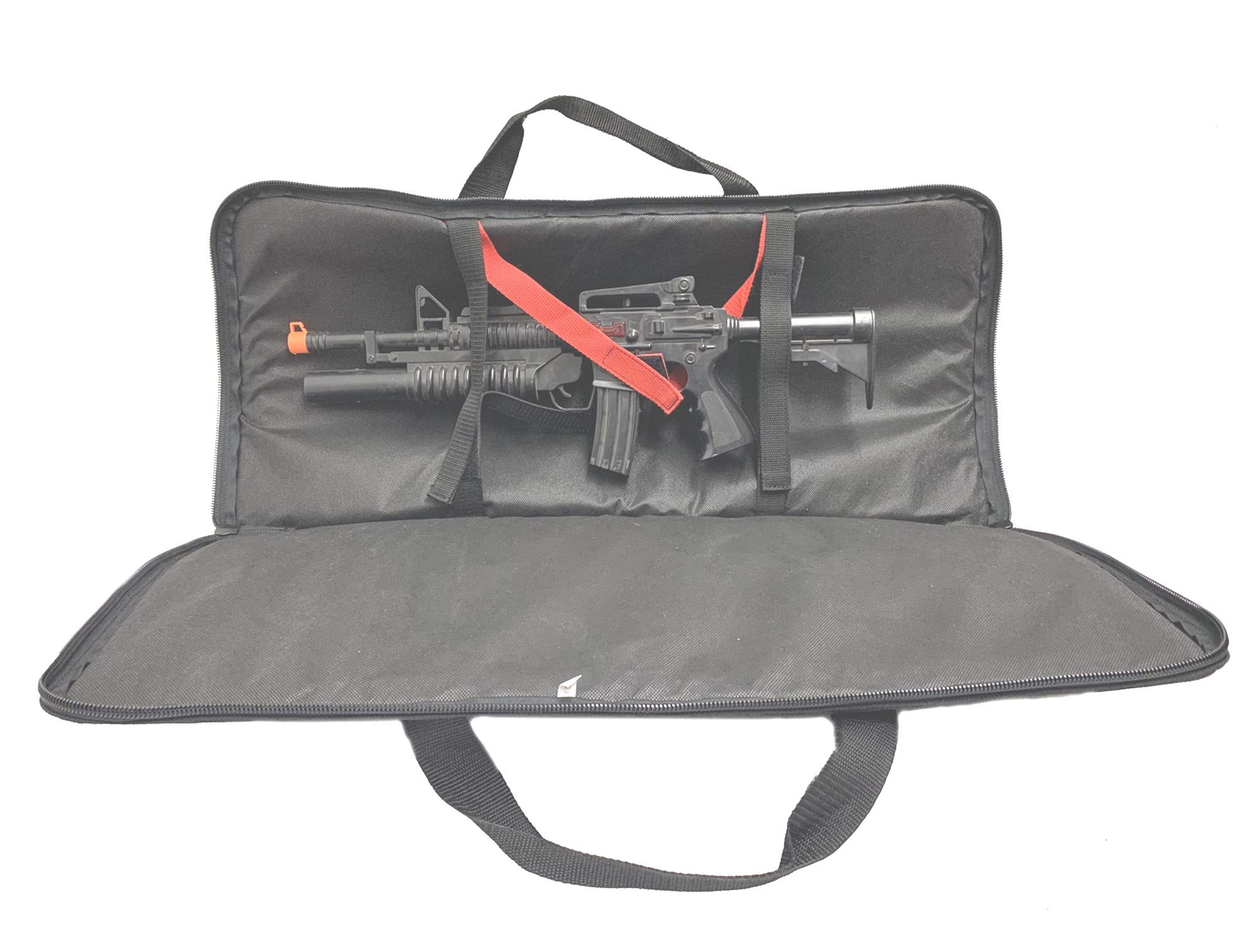 Military Rifle Case 600D Padded Gun Storage for Outdoor Hunting & Shooting (Black, 37