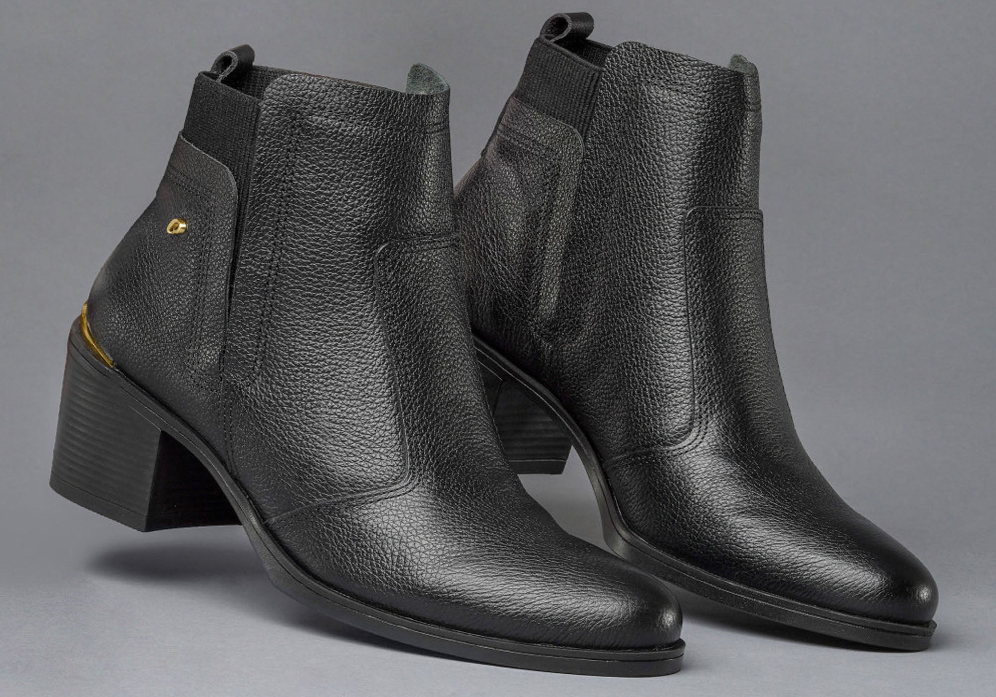 Pegada Lane Women's Mid Heel Leather Ankle Boots - Made in Brazil - Comfortable & Stylish for Work, Party & Everyday Wear