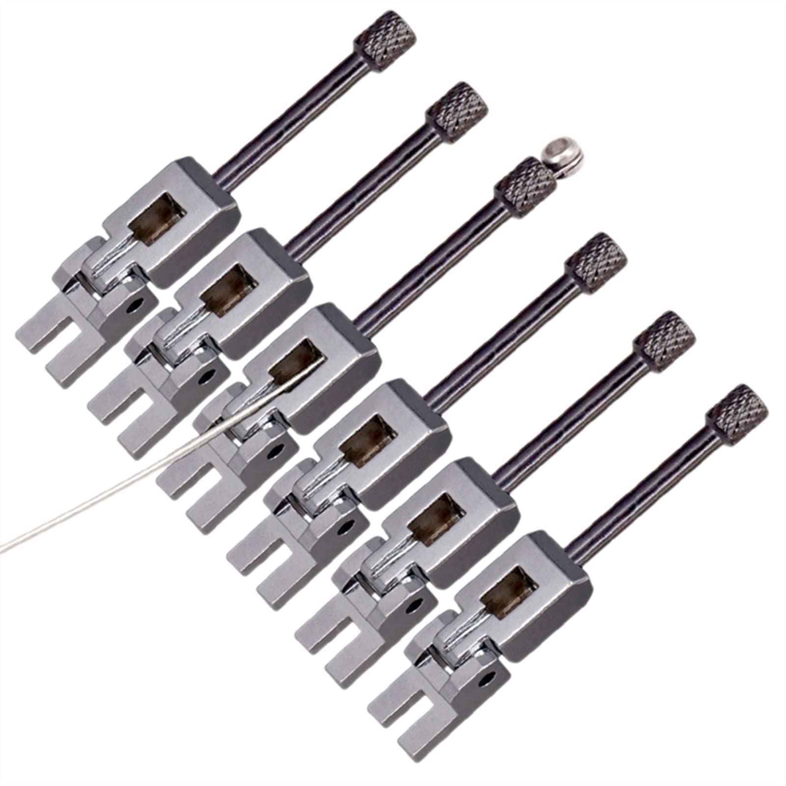 6-Piece Double Locking System Tremolo Bridge Saddles for Electric Guitar - Secure & Stable Performance for Rock, Metal & Shredding Styles