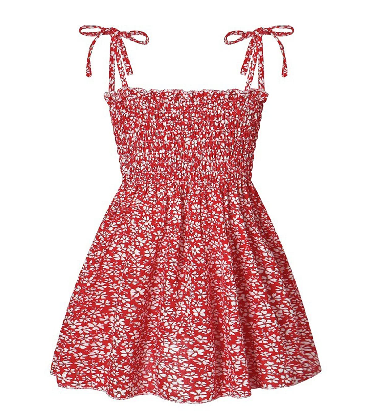 Symunnia Toddler Baby Girl Floral Princess Sundress - Sleeveless Spaghetti Strap Summer Dress for Girls 1-3 Years | Perfect for Beach, Birthday Parties & Outdoor Play