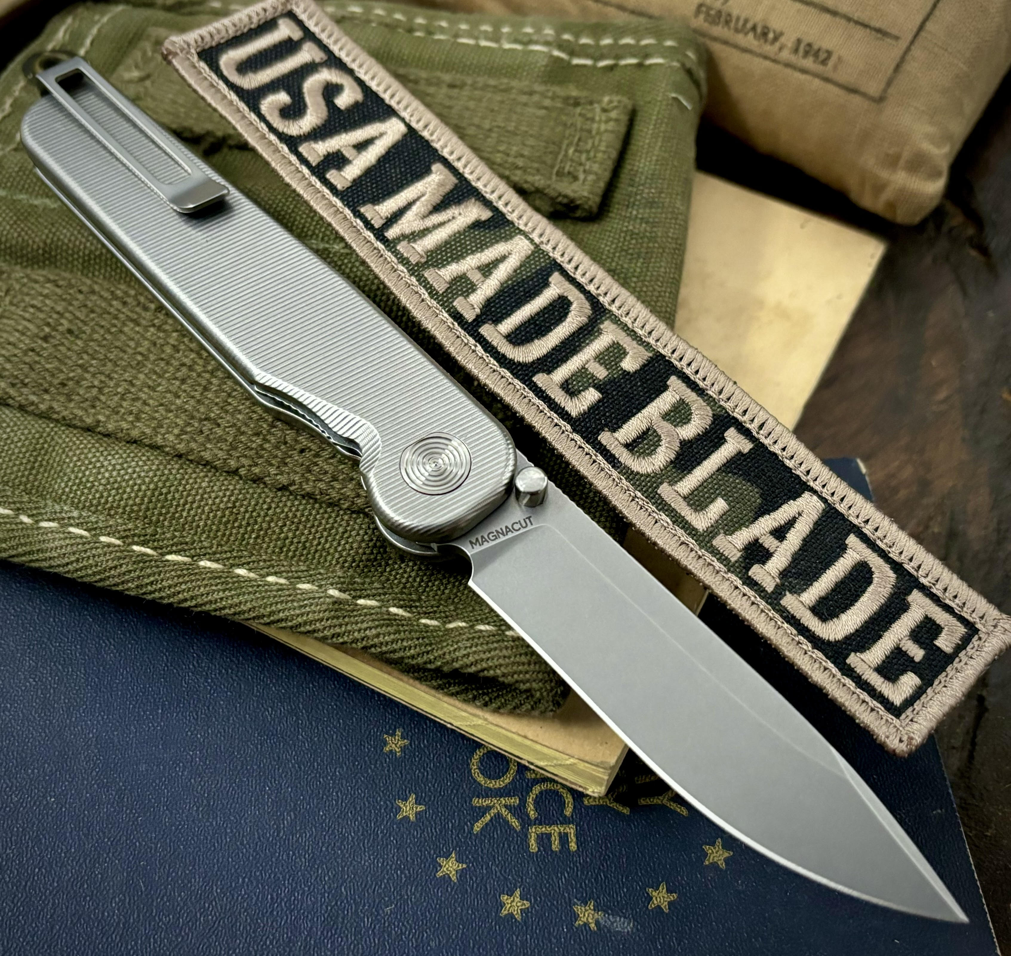 Premium Tactical Folding Knife - Rockwall Thumbstud Titanium Liner Lock with Magnacut Steel Blade | EDC, Outdoor Survival, Camping & Everyday Carry