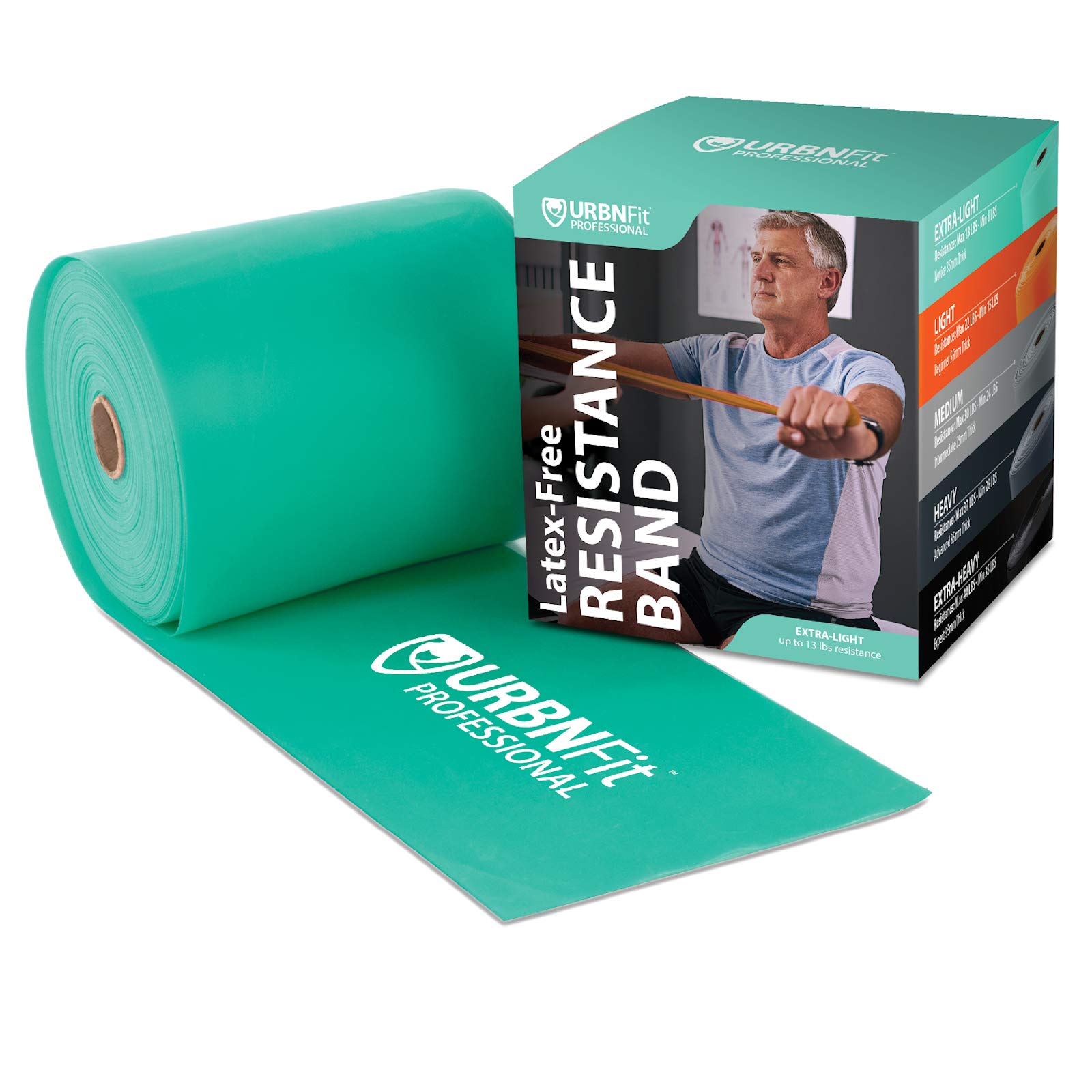 URBNFit Professional Resistance Bands - 25 Yards (75ft) Latex-Free Elastic Exercise Bands for Physical Therapy, Yoga & Pilates - Ideal for Home Workouts, Gym Training & Rehabilitation