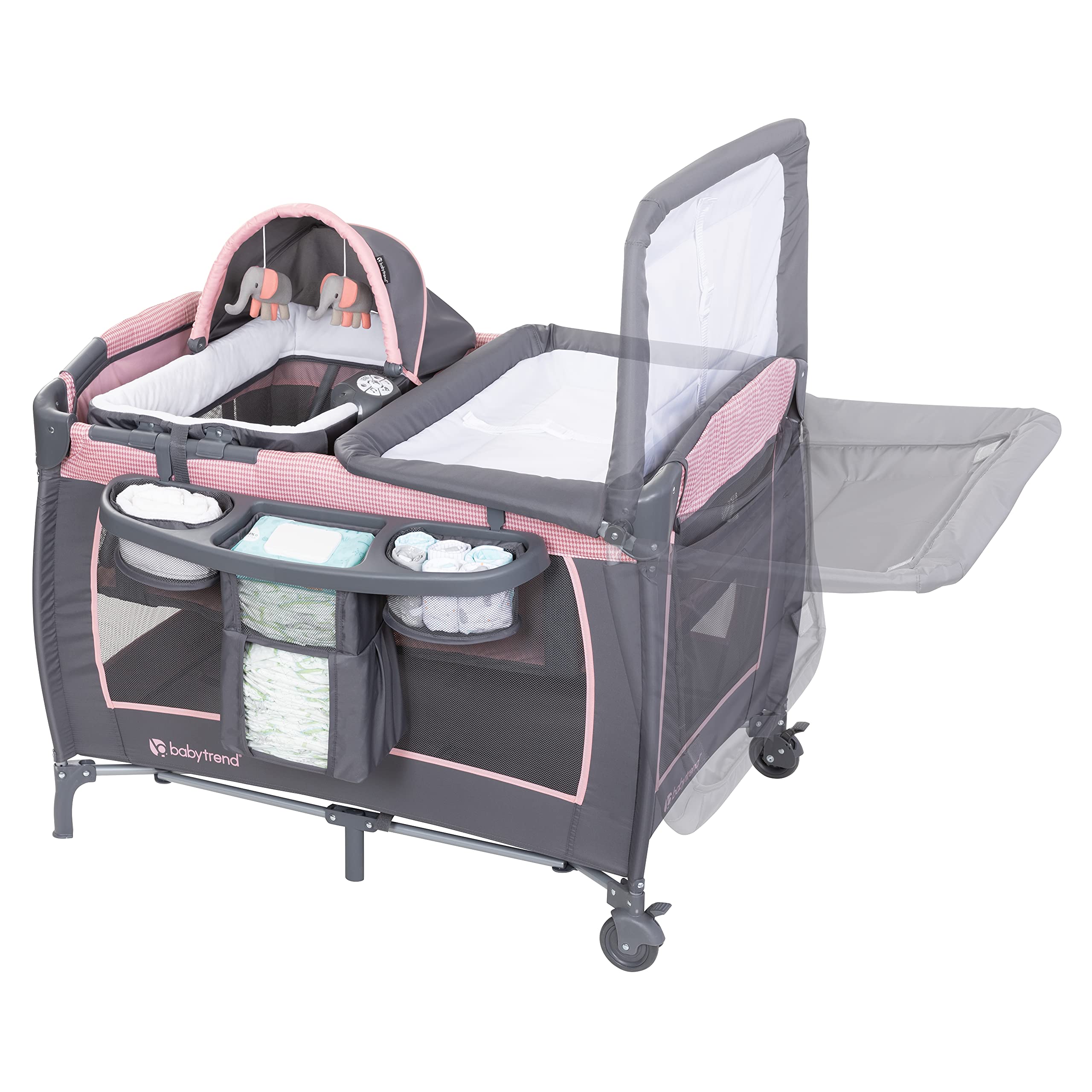 Baby Trend Lil' Snoppe Deluxe III Portable Infant Bassinet - Soft Pink for Newborns | Perfect for Nursery, Bedroom & Travel Use