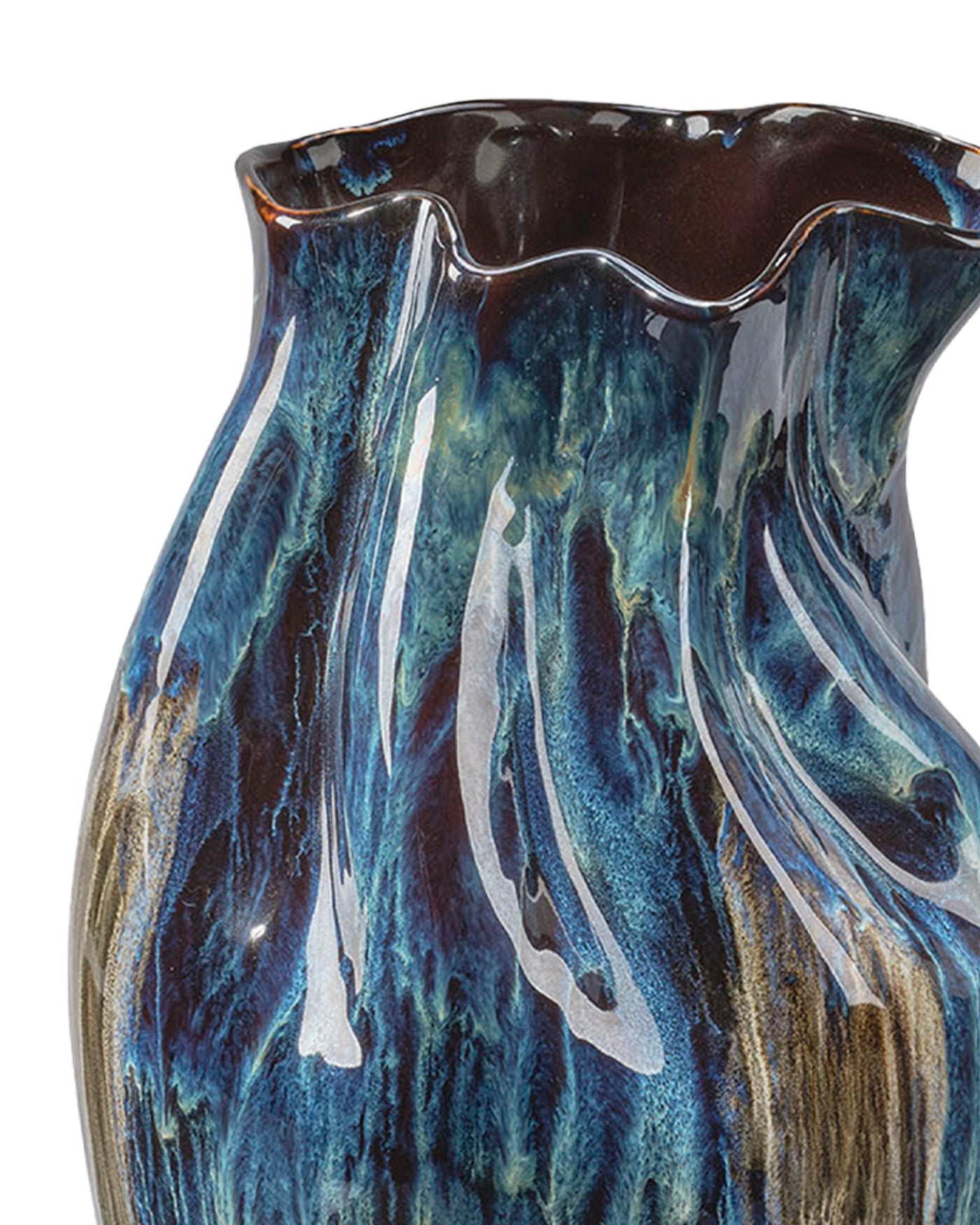 Whirl Vase Large - Modern Ceramic Flower Vase for Home Decor, Wedding Centerpieces & Office Desk Decorations - Perfect for Roses, Tulips and Fresh Cut Flowers