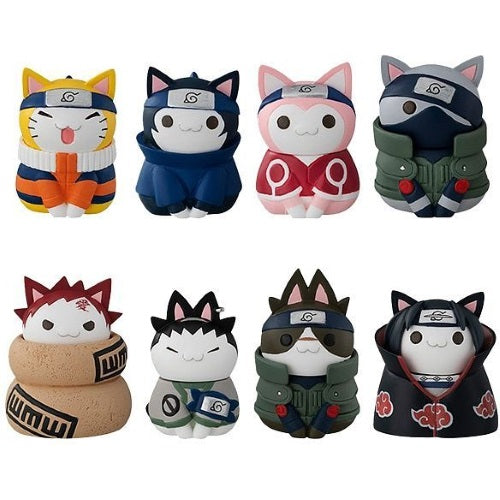 Naruto Konoha Cheerful Cats 2-Inch Mini Figure by Megahouse - Perfect for Anime Collectors, Desk Decor & Gift for Naruto Fans