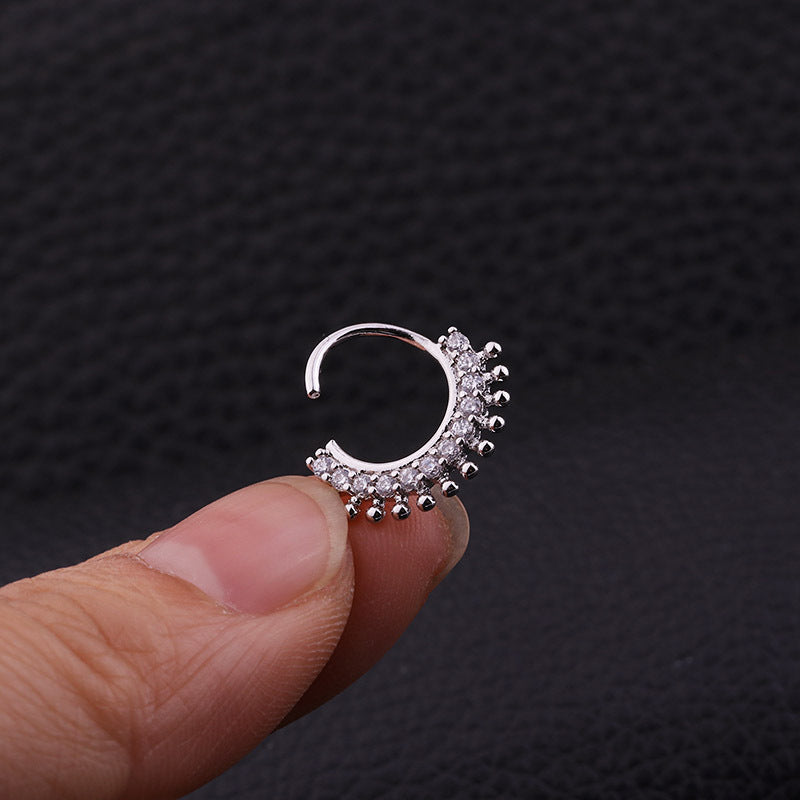 18K Rose Gold Indian Nose Ring Hoop Earring - 20G Piercing Jewelry for Women | ER8509 | Perfect for Festivals, Weddings & Boho Fashion