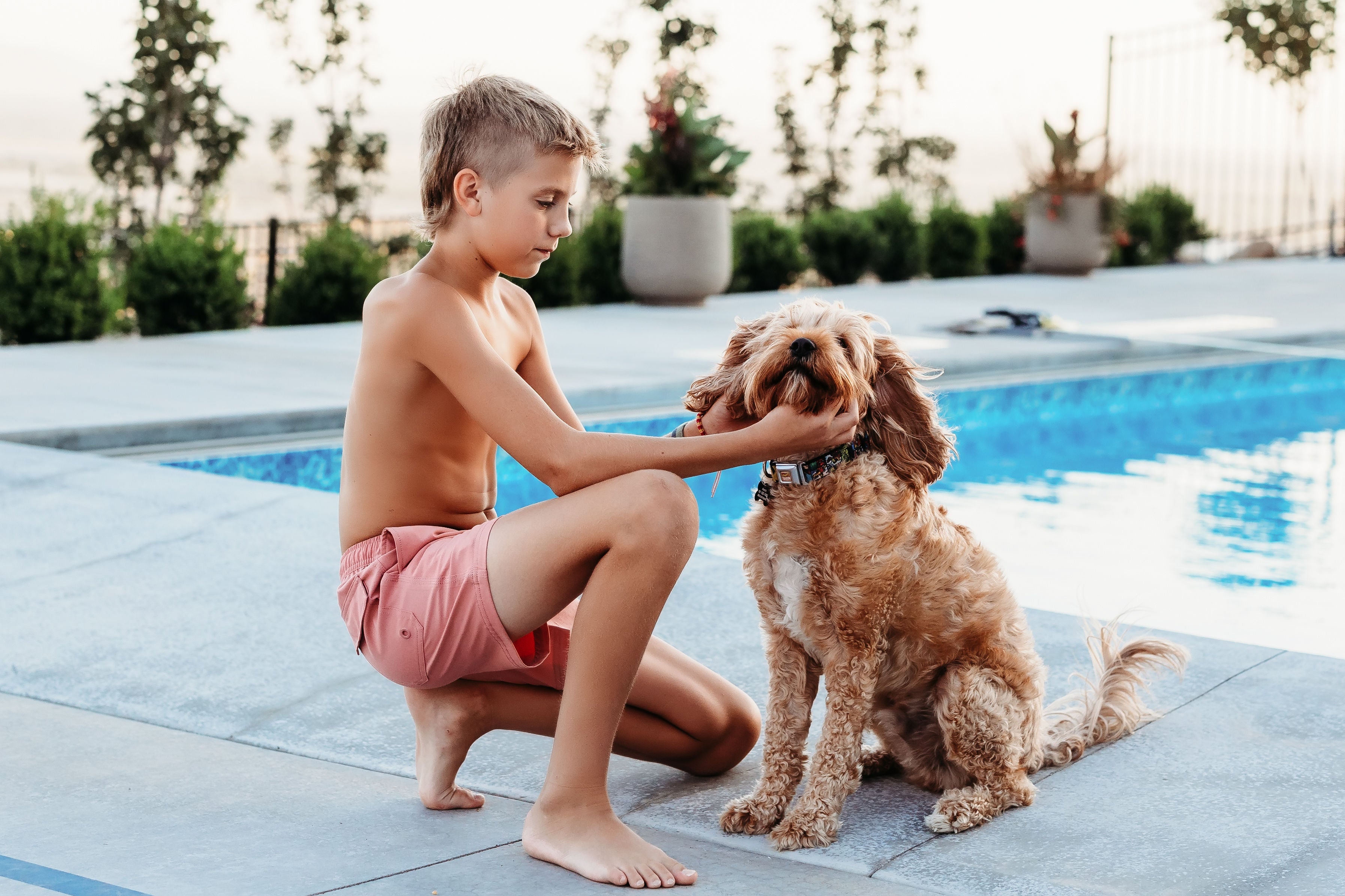 Noah Boys Mauve Boardshorts - Quick-Dry Swim Trunks for Kids, Comfortable Beach Shorts for Boys, Perfect for Swimming, Surfing & Summer Vacations