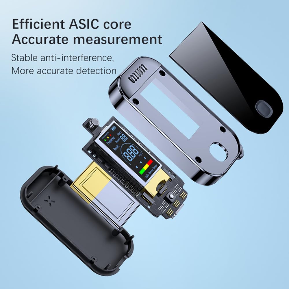 Shkalacar Professional Breathalyzer - High Accuracy Personal Alcohol Tester with Digital LED Display, USB Rechargeable & Sound Alarm - Perfect for Home Safety Checks, Party Drinking Monitoring and Workplace Sobriety Tests