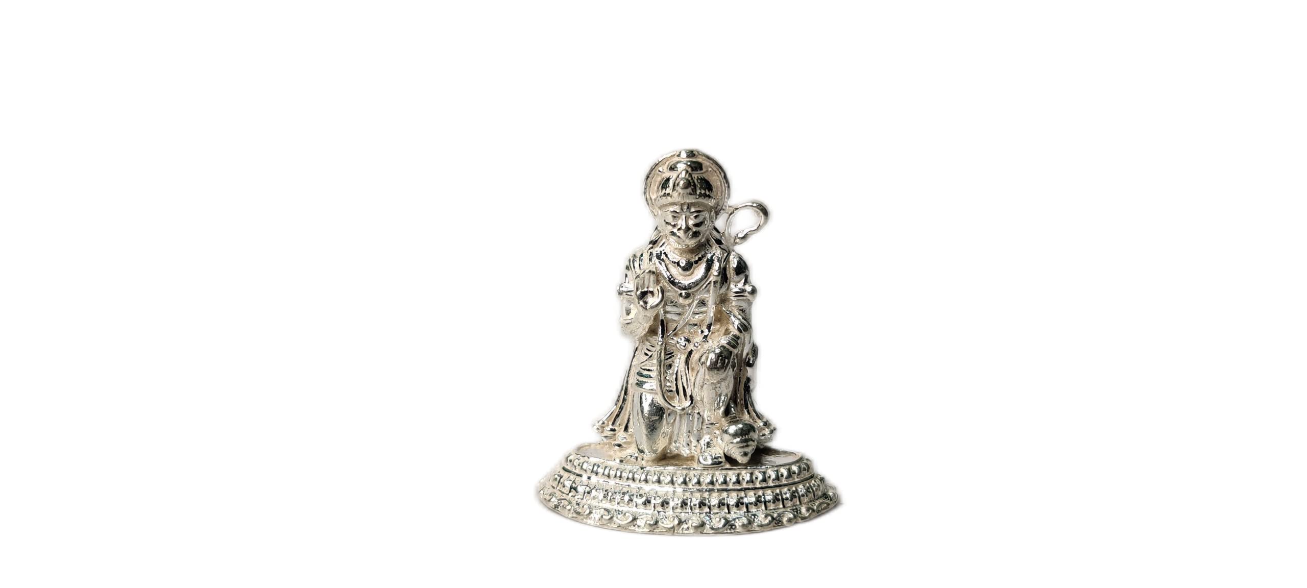 Pure 92.5% Sterling Silver Hanuman Idol - 7.60 Grams Hindu Deity Statue for Home Altar, Meditation & Spiritual Decor