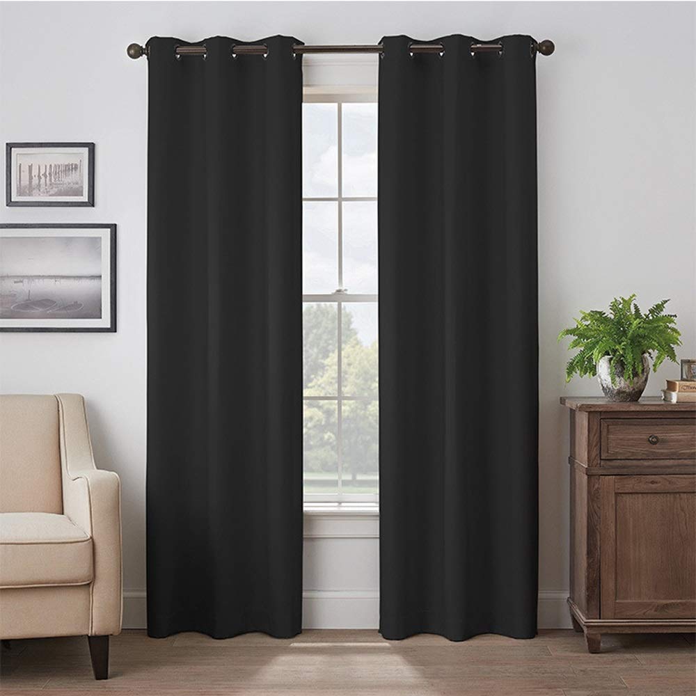 Blackout Curtains for Living Room & Bedroom - Thermal Insulated Darkening Drapes with Grommets for Sliding Glass Doors (2 Panels) - Perfect for Light Blocking, Noise Reduction & Deep Sleep - Ideal for Home Theater, Nursery & Shift Workers