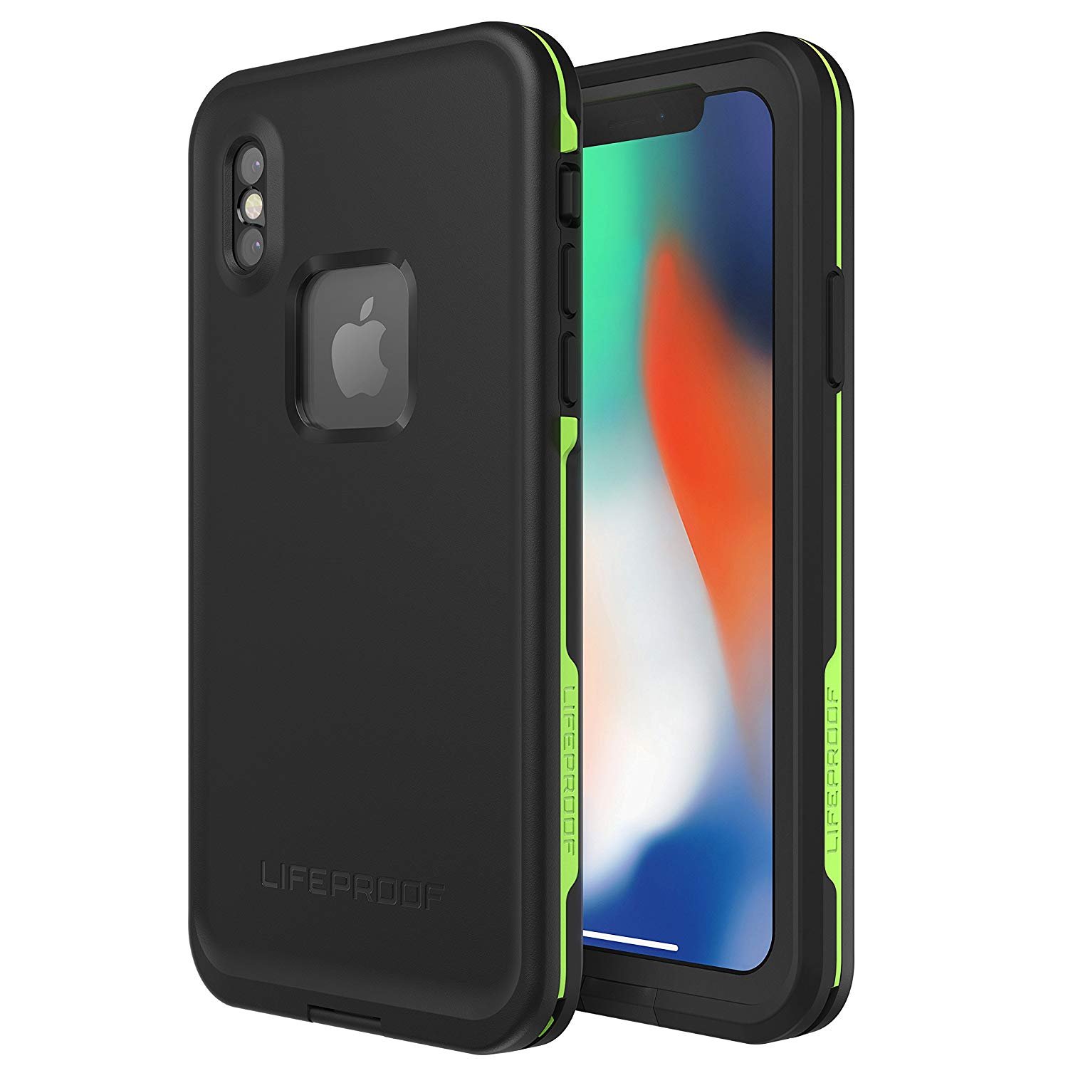 LifeProof FRĒ SERIES Waterproof Case for iPhone X – Shockproof, Dirtproof, Snowproof – Night Lite (Black/Lime) – Perfect for Outdoor Adventures, Swimming & Extreme Sports