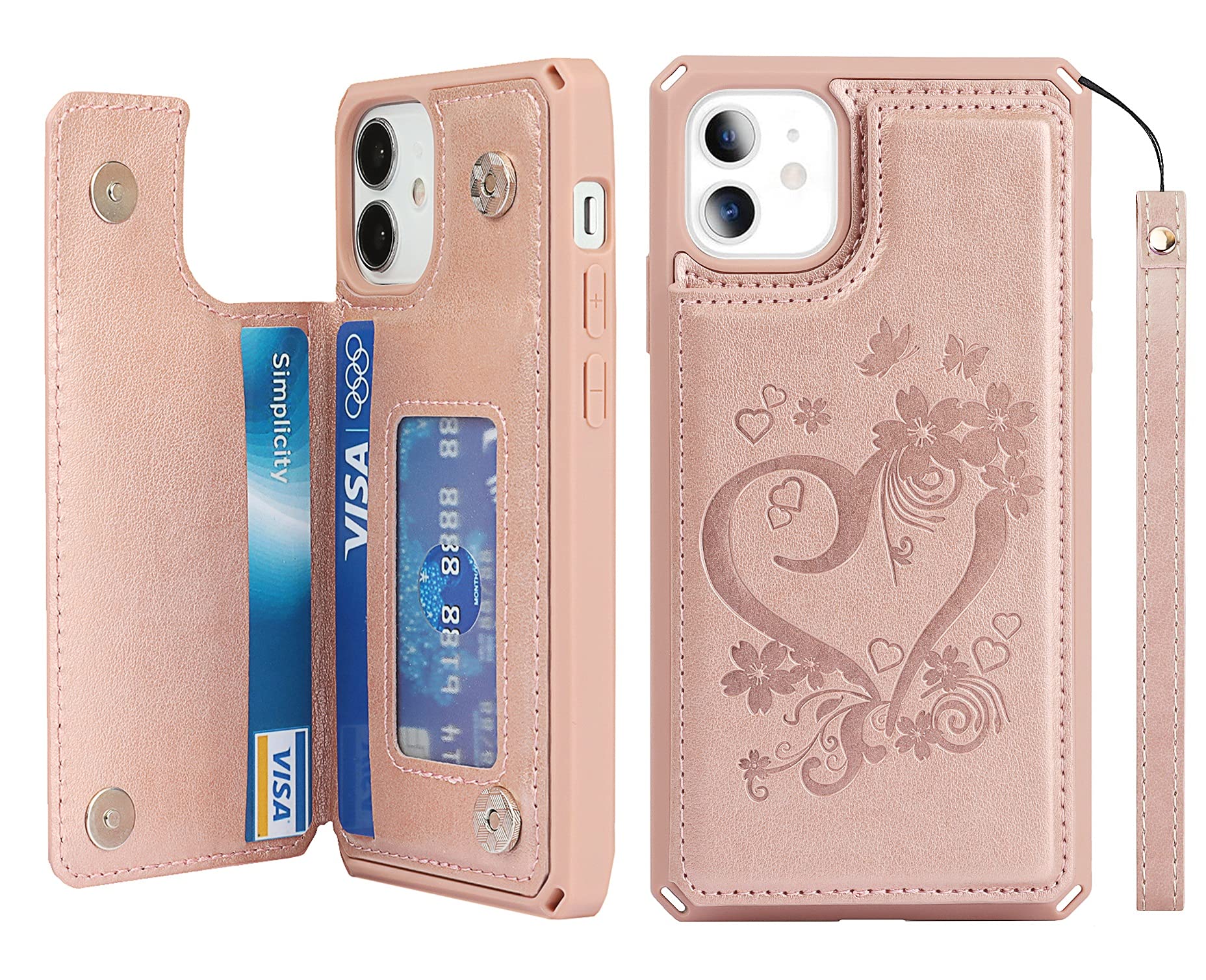 Premium RFID Blocking PU Leather Wallet Case for iPhone 12 Mini (5.4