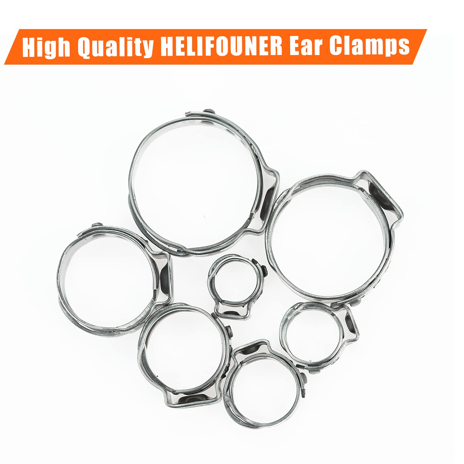 25 Pieces 22.4-25.6mm 304 Stainless Steel Single Ear Hose Clamps - Heavy Duty Pipe Clamps for Automotive, Marine & Plumbing Use