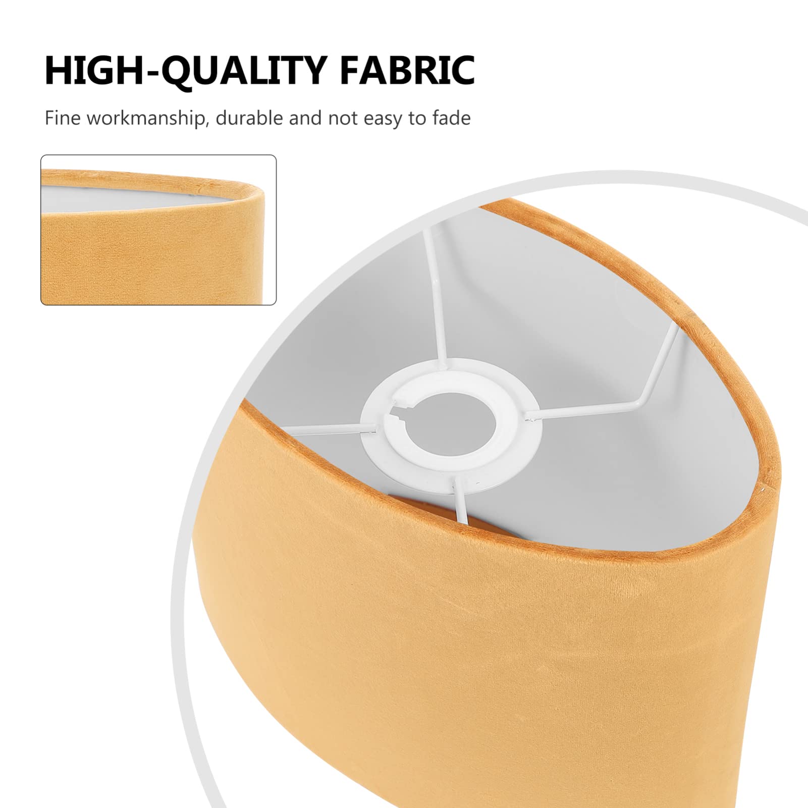 Golden Oval Table Lamp Shade - Small Cylindrical Cloth Light Fixture Cover for Desk, Wall & Bedside Lamps - Perfect Replacement Shade for Home Office, Living Room & Bedroom Lighting Decor