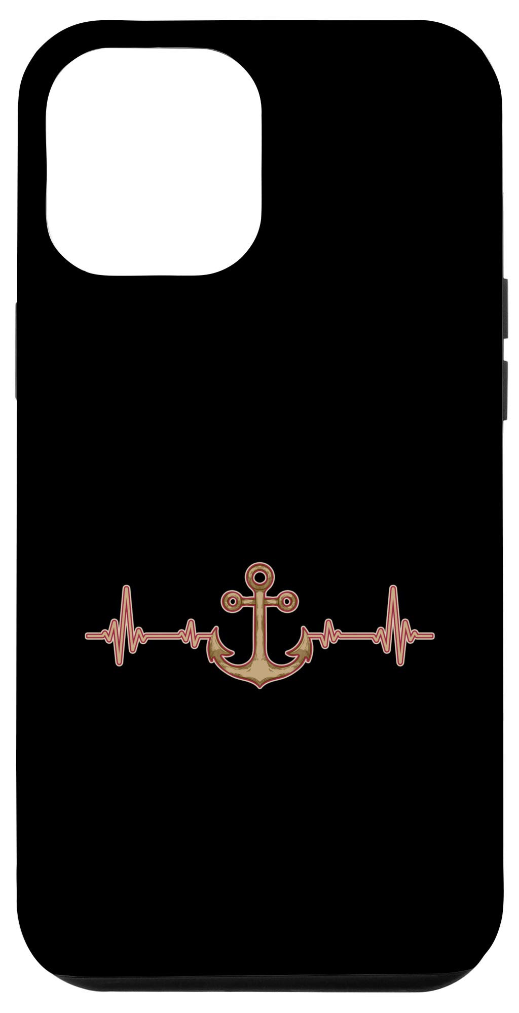 iPhone 12 Pro Max Case - Nautical Sailboat Captain Design with Anchor & Heartbeat Motif, Durable Protective Cover for Sailing Enthusiasts | Perfect for Beach Trips, Boating Adventures & Marine-Themed Gifts