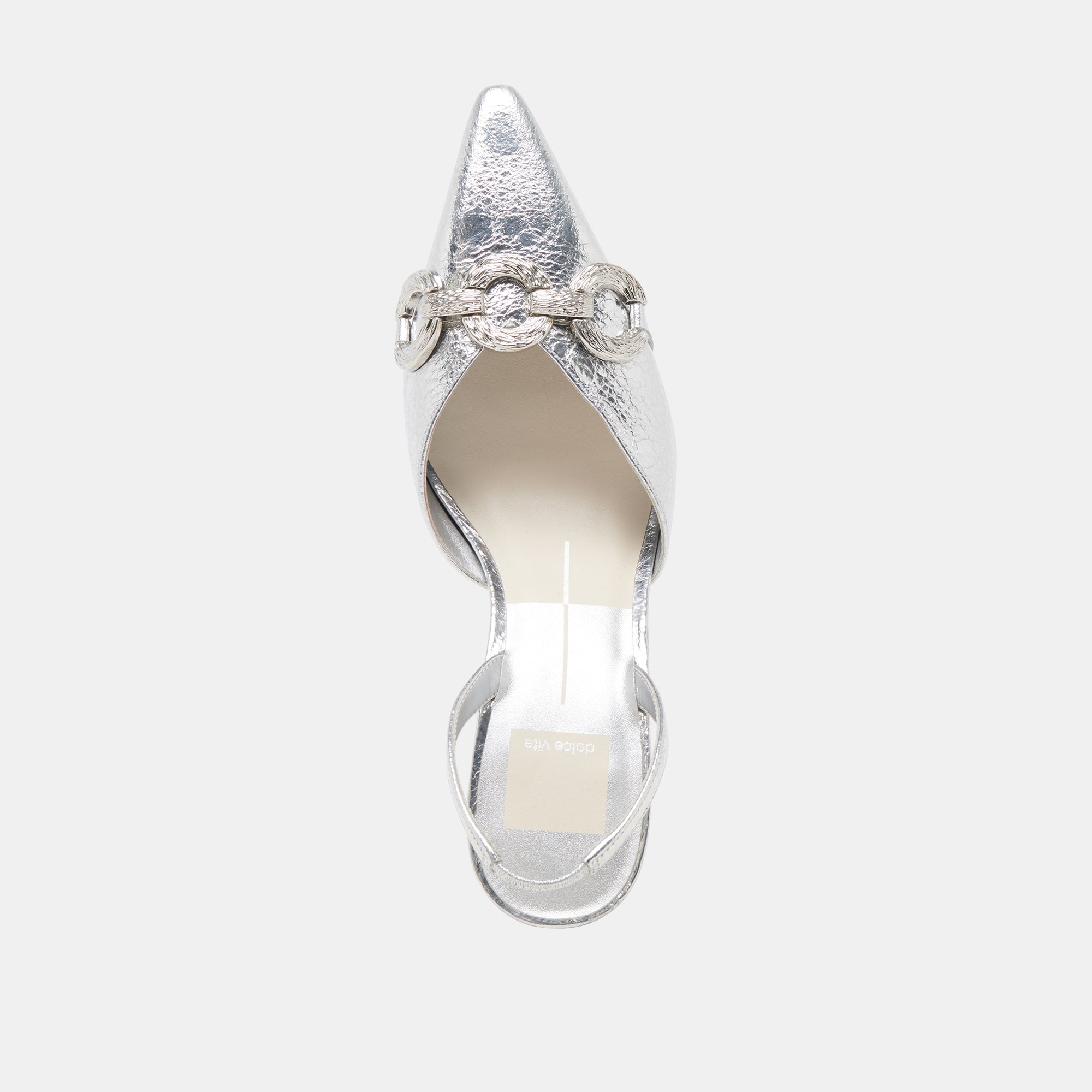 HAYLEE Women's Silver Distressed Leather Heels - Stylish High Heel Pumps for Party, Wedding & Evening Events