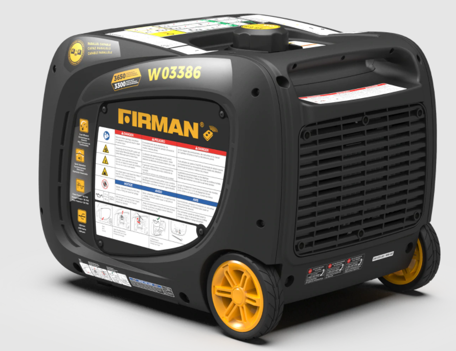 Firman W03386 3300W 3650W Dual Fuel Inverter Generator with Electric Start & CO Alert - Portable Power for Camping, RV, Home Backup & Outdoor Events